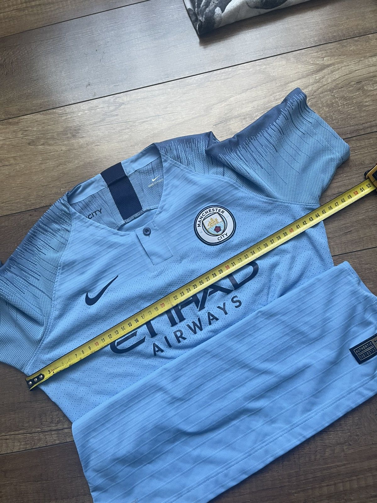 Nike 2018/2019 Nike Manchester City Player Issue Match Worn Shirt Size US S / EU 44-46 / 1 - 20 Thumbnail