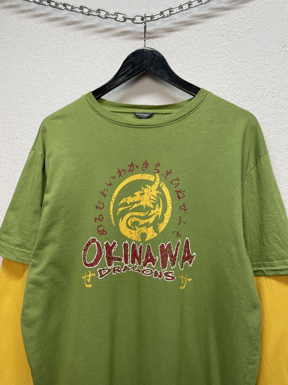 Japanese Brand Vintage y2k Okinawa Dragon Graphic Layered Longsleeve Tee Size US L / EU 52-54 / 3 - 5 Thumbnail
