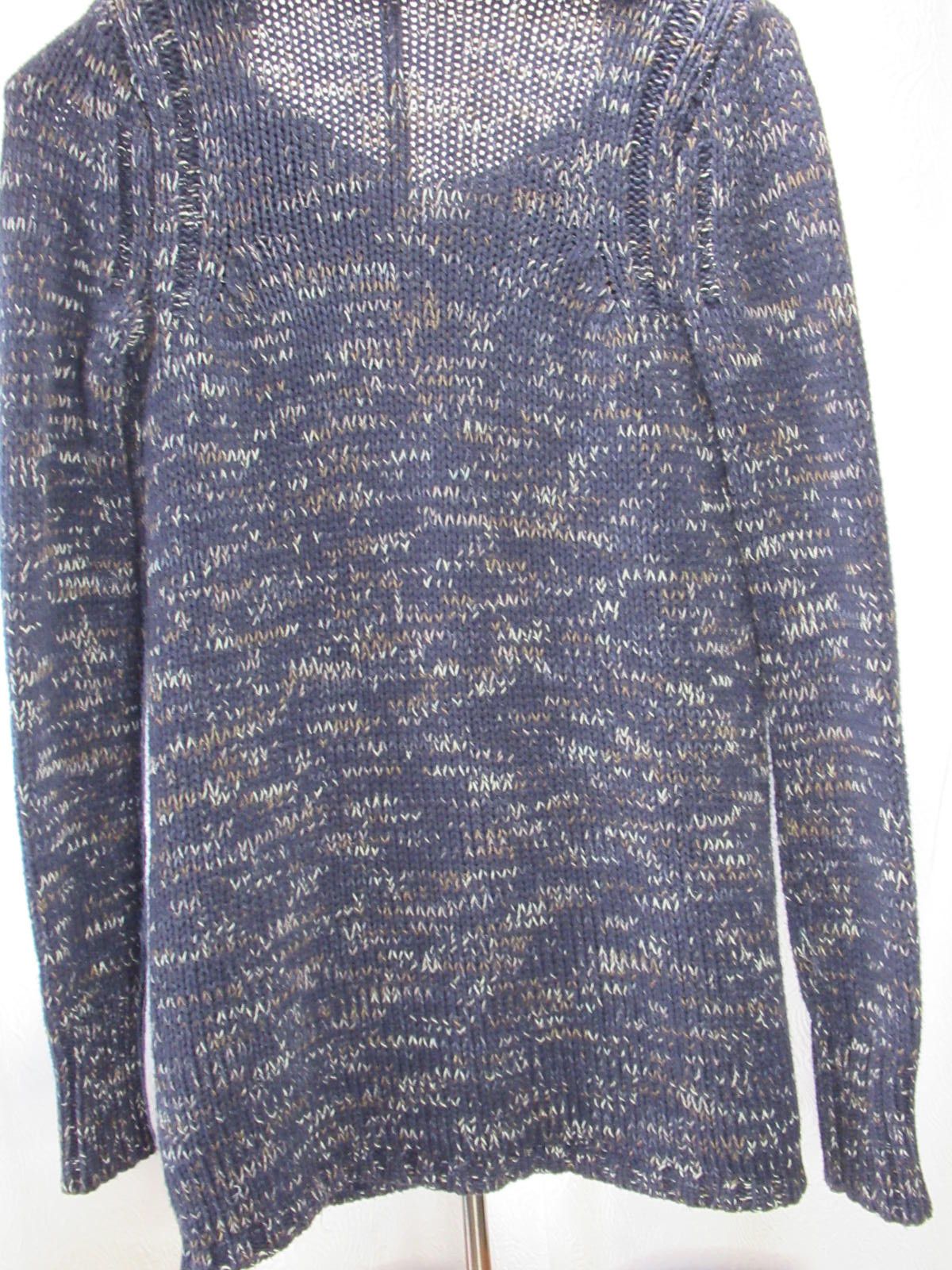 Other Cozy Women's Cowl Neck Sweater - Blue Mix Knit Size M / US 6-8 / IT 42-44 - 2 Thumbnail