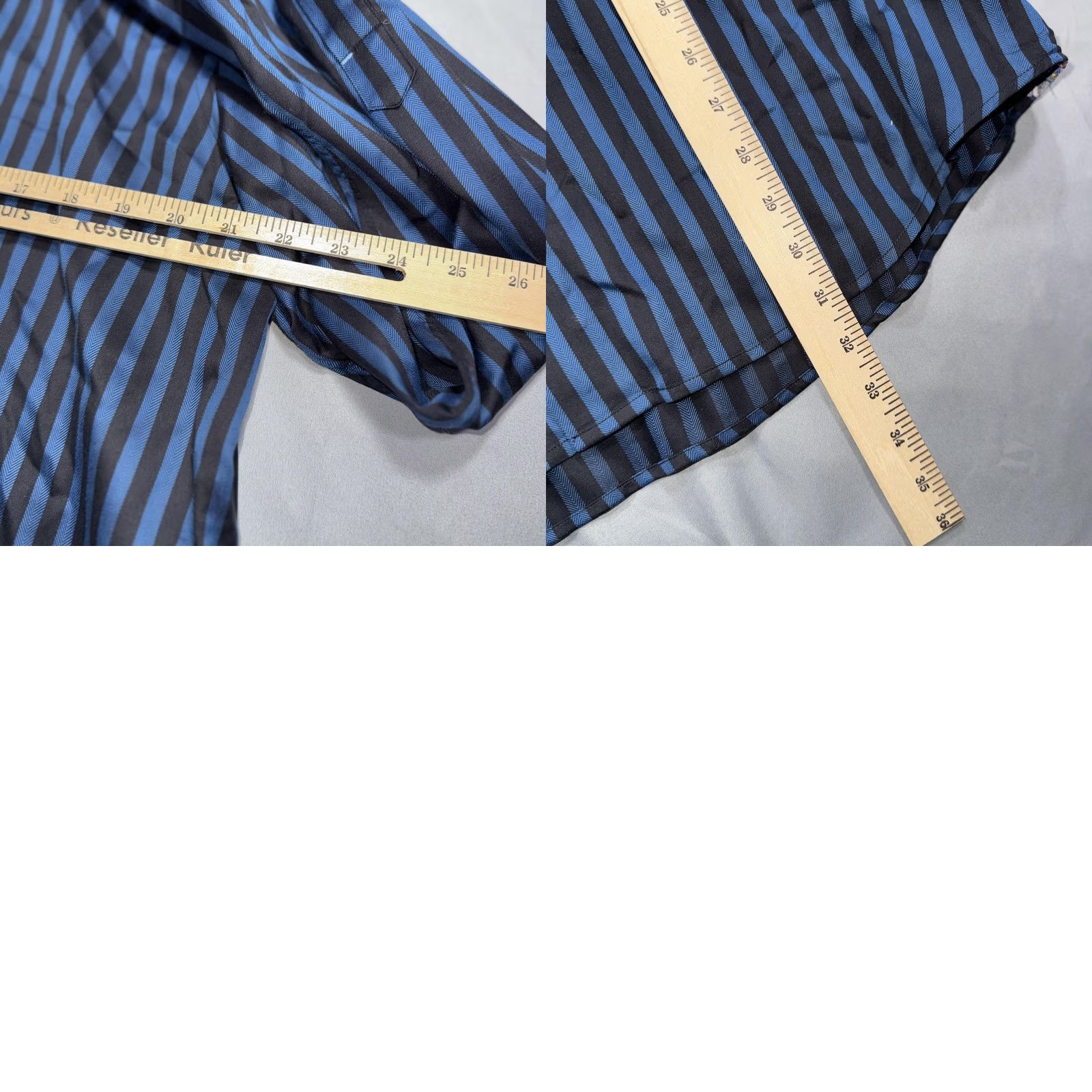 Robert Graham Robert Graham Shirt Mens XL Blue Black Stripe Long Sleeve Button Front Dress Size 46R - 8 Thumbnail