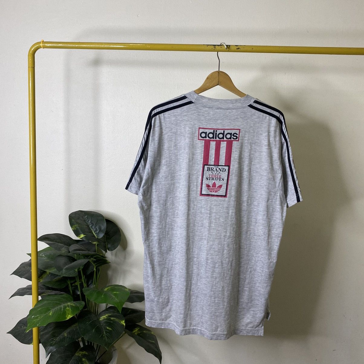Adidas Vintage 1990s Adidas Essential Grey T Shirt Size US XL / EU 56 / 4 - 1 Thumbnail