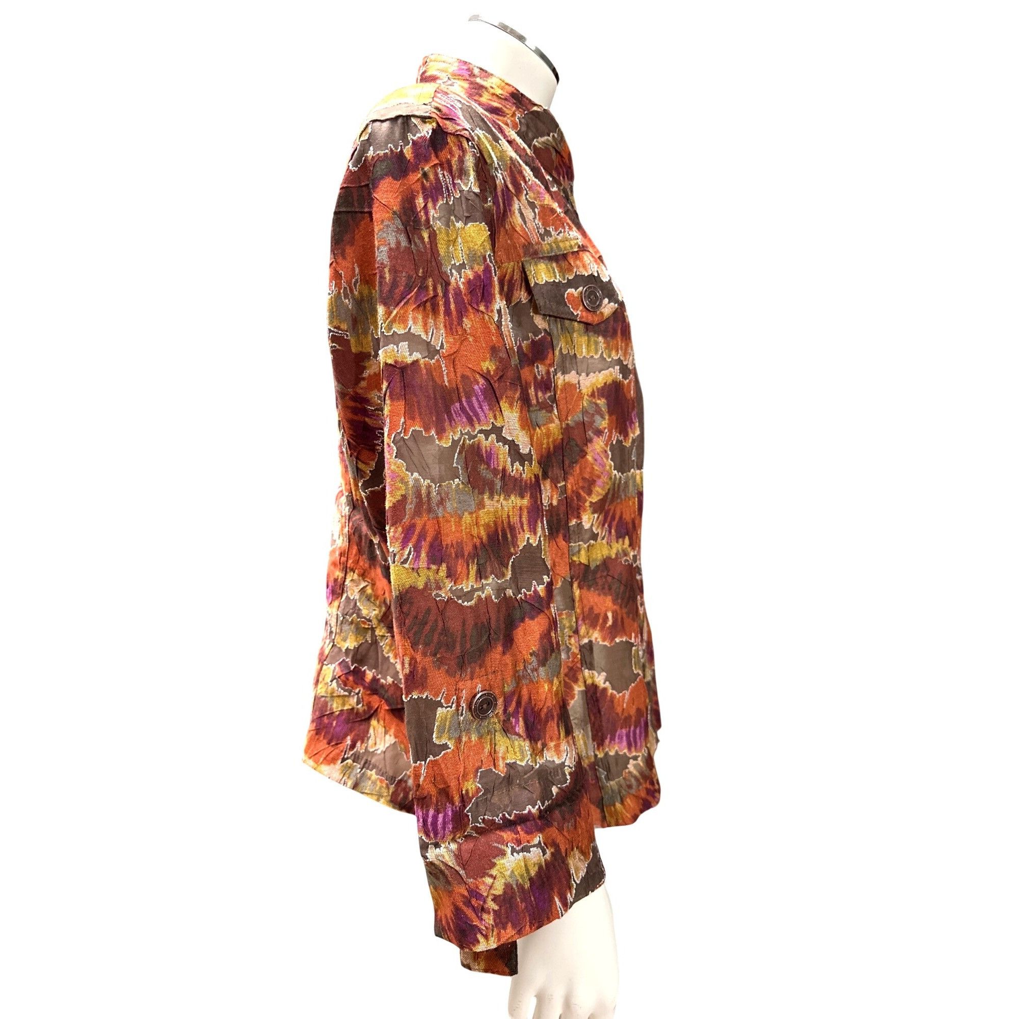 Other Ruby Rd Size 10 Autumn Print Mandarin Collar Button Jacket Size L / US 10 / IT 46 - 5 Thumbnail
