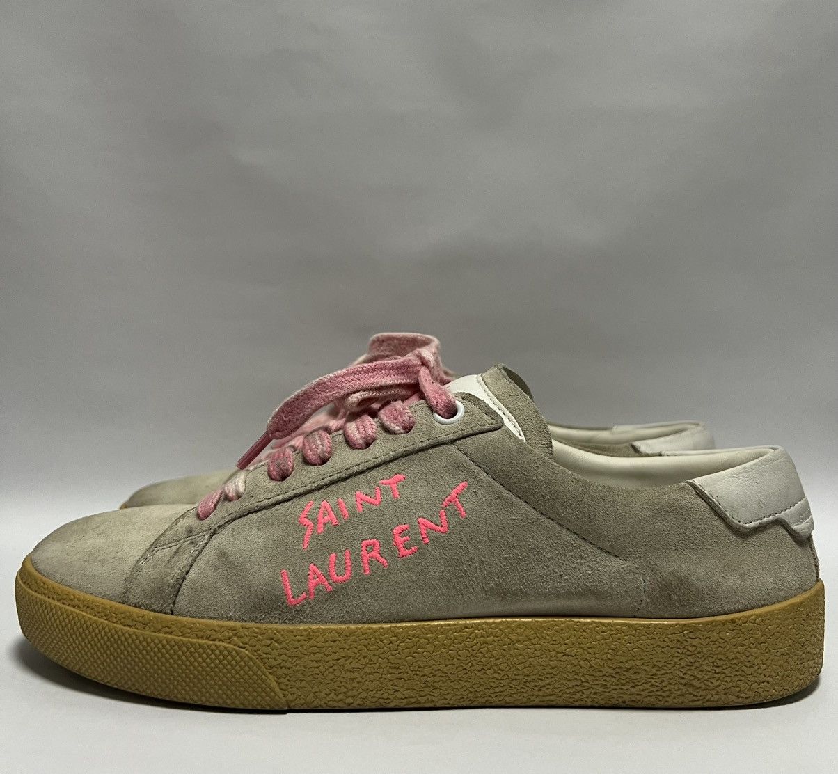 Saint Laurent Paris Saint Laurent Wmns Court Classic SL-06 Optic White Fluo Pink Size US 6 / IT 36 - 6 Thumbnail