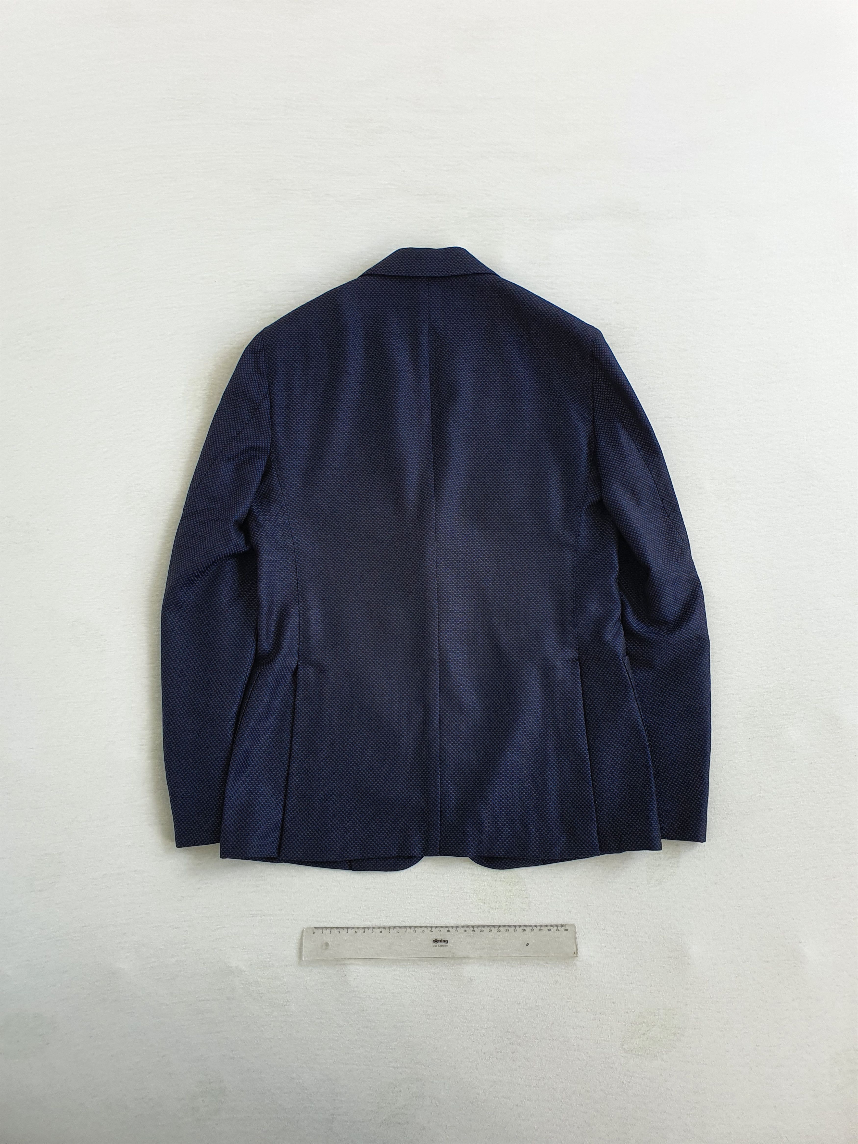 RODA Navy Textured Bird's Eye - Slim fit, Lightweight Wool Size 40R - 2 Thumbnail