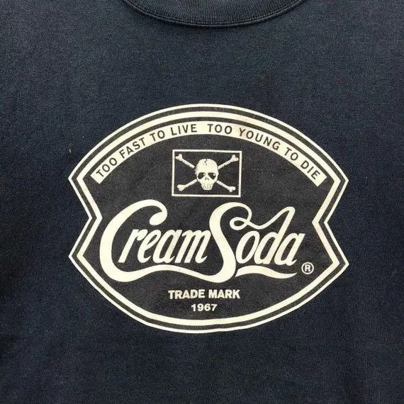 Japanese Brand Vtg CREAM SODA JAPAN Skull Skate Tee Shirt Live Young Die Size US M / EU 48-50 / 2 - 5 Thumbnail