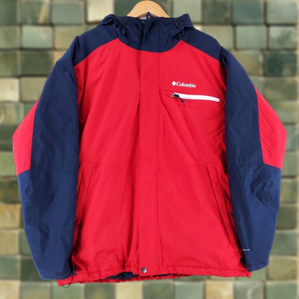 Vintage Columbia Omni-Tech Winter Jacket Hooded Mens XL Red Blue Ski Snow Size US XL / EU 56 / 4 - 1 Thumbnail
