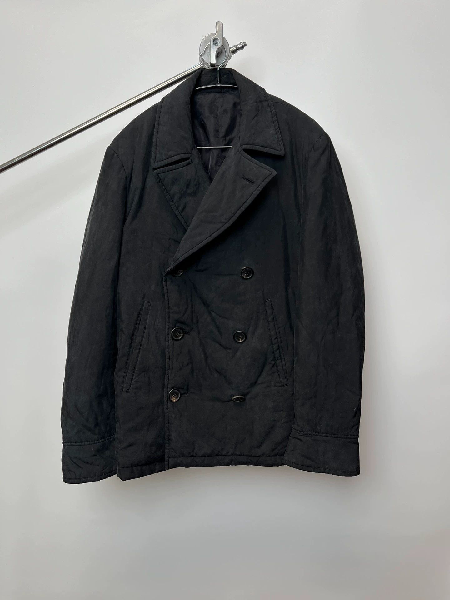 Yohji Yamamoto Black Double-Breasted Light Jacket Size US M / EU 48-50 / 2 - 1 Thumbnail