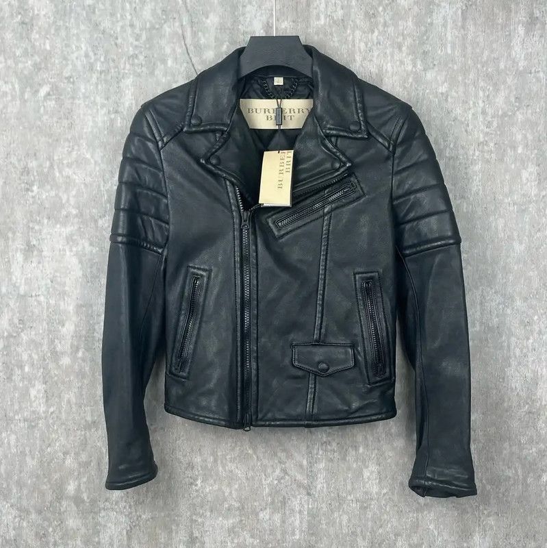 Burberry Burberry Black Leather Men's Jacket Size US S / EU 44-46 / 1 - 1 Thumbnail