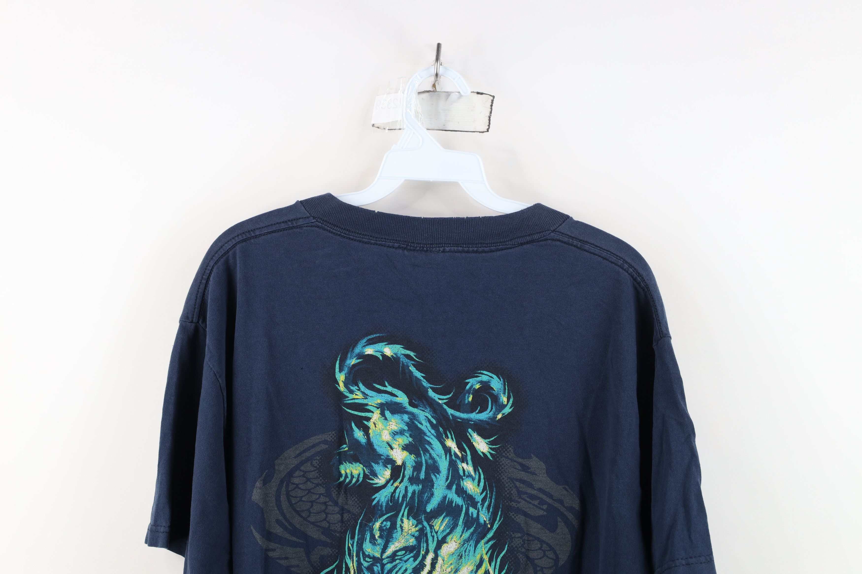 Vintage Vintage 90s Y2K Streetwear Dragon Tiger Flames T-Shirt Size US L / EU 52-54 / 3 - 15 Thumbnail