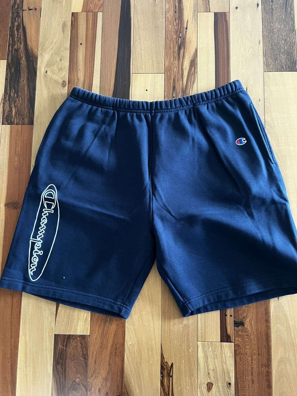 Champion × Supreme Navy Blue Shorts Size US 34 / EU 50 - 1 Thumbnail