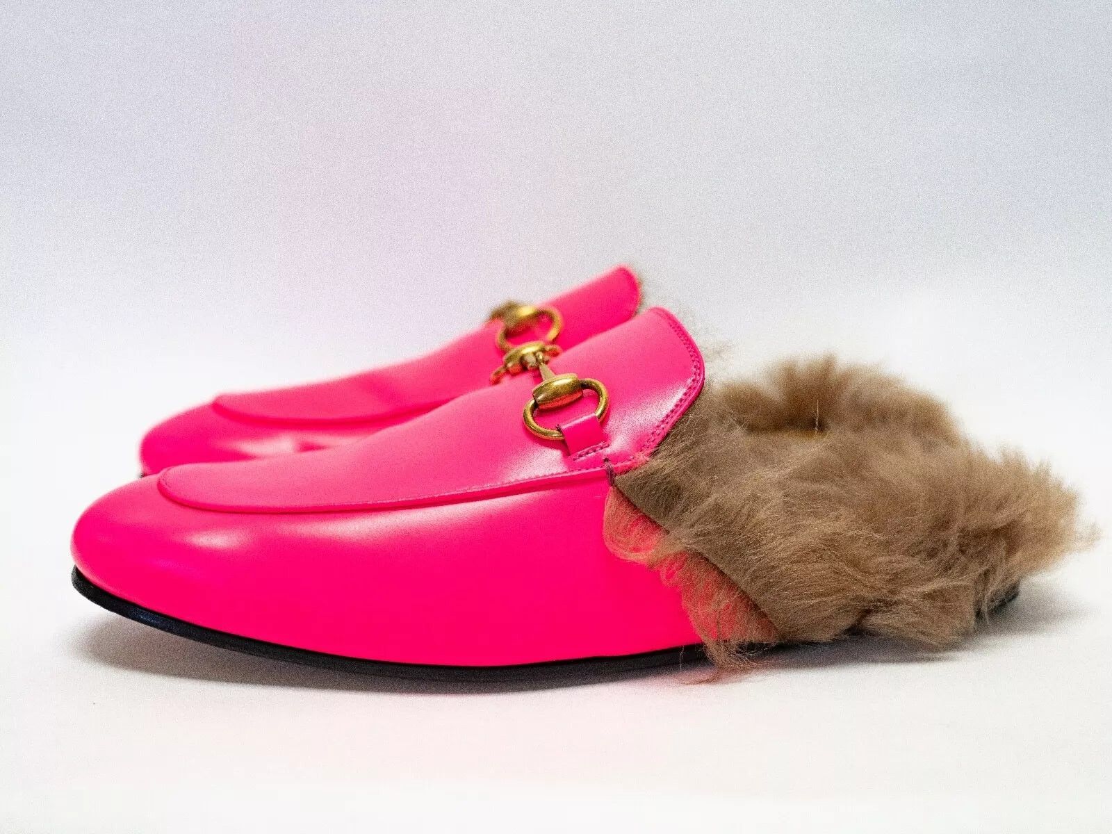 Gucci GUCCI Princetown Horsebit Neon Pink Loafer Wool Fur Flat Size US 8 / EU 41 - 5 Thumbnail