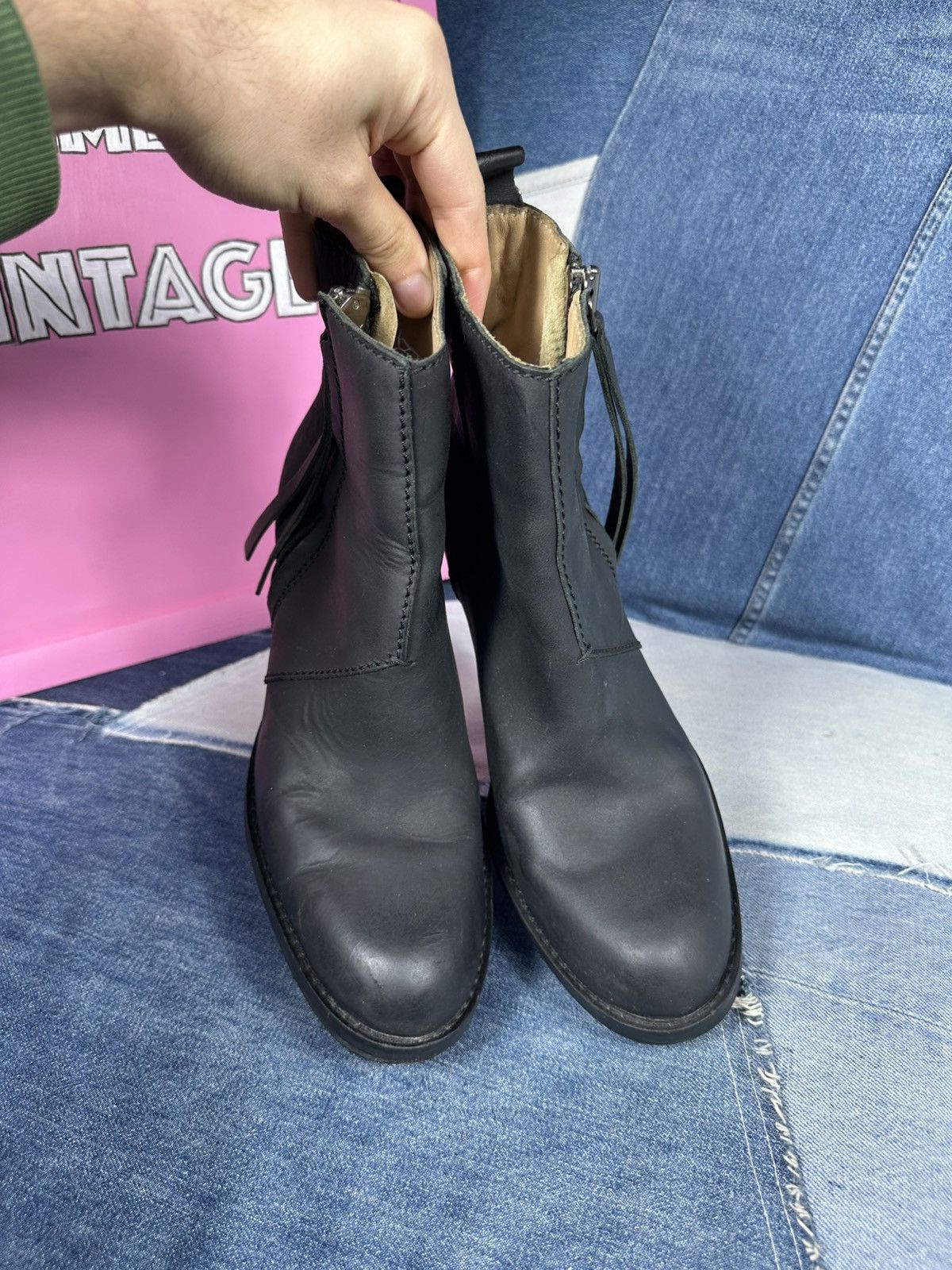 Acne Studios Acne Studios Leather Pistol Black Block Heels Ankle Boots Size US 10 / IT 40 - 17 Thumbnail