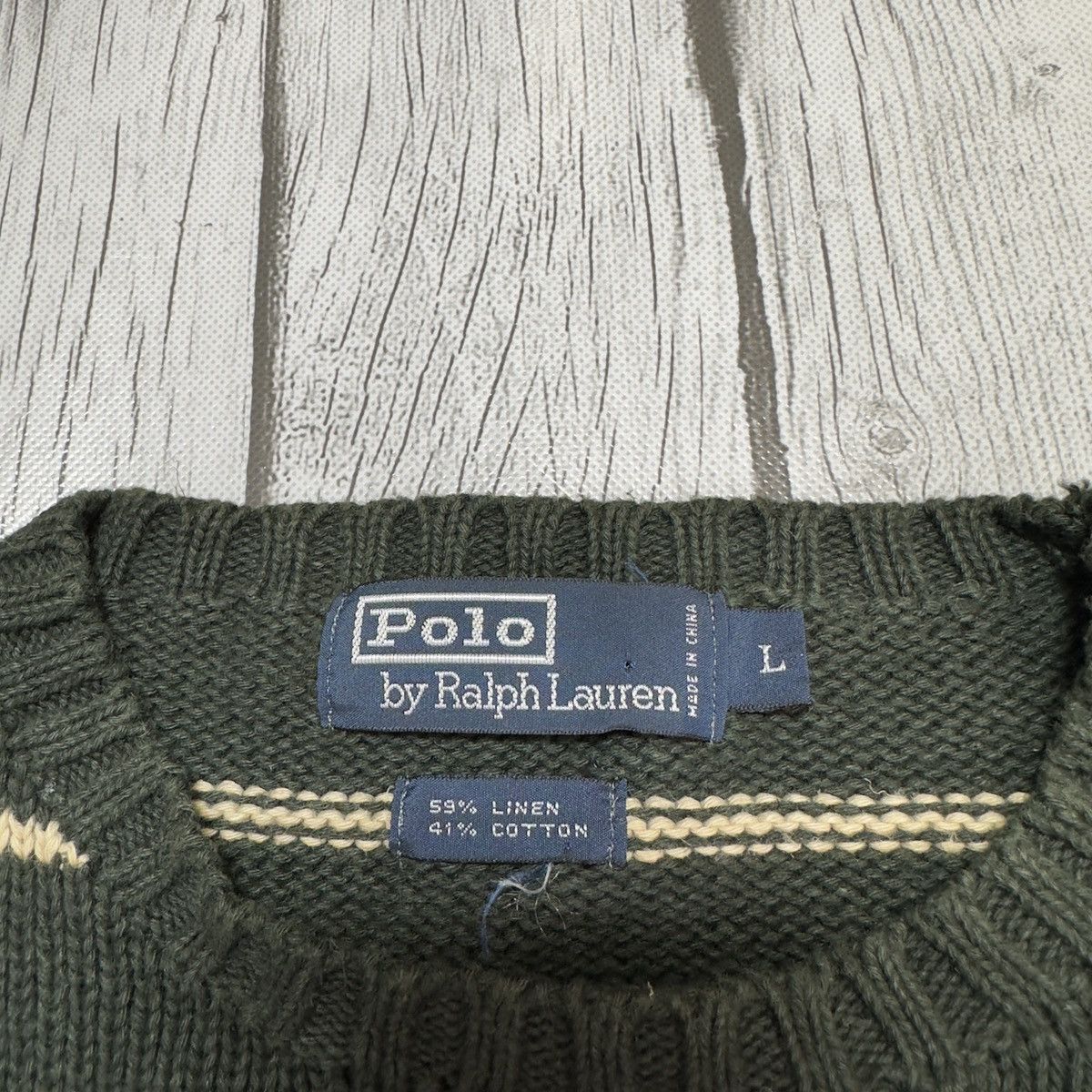 Polo Ralph Lauren × Vintage Vintage Polo linen sweater Size US L / EU 52-54 / 3 - 4 Thumbnail