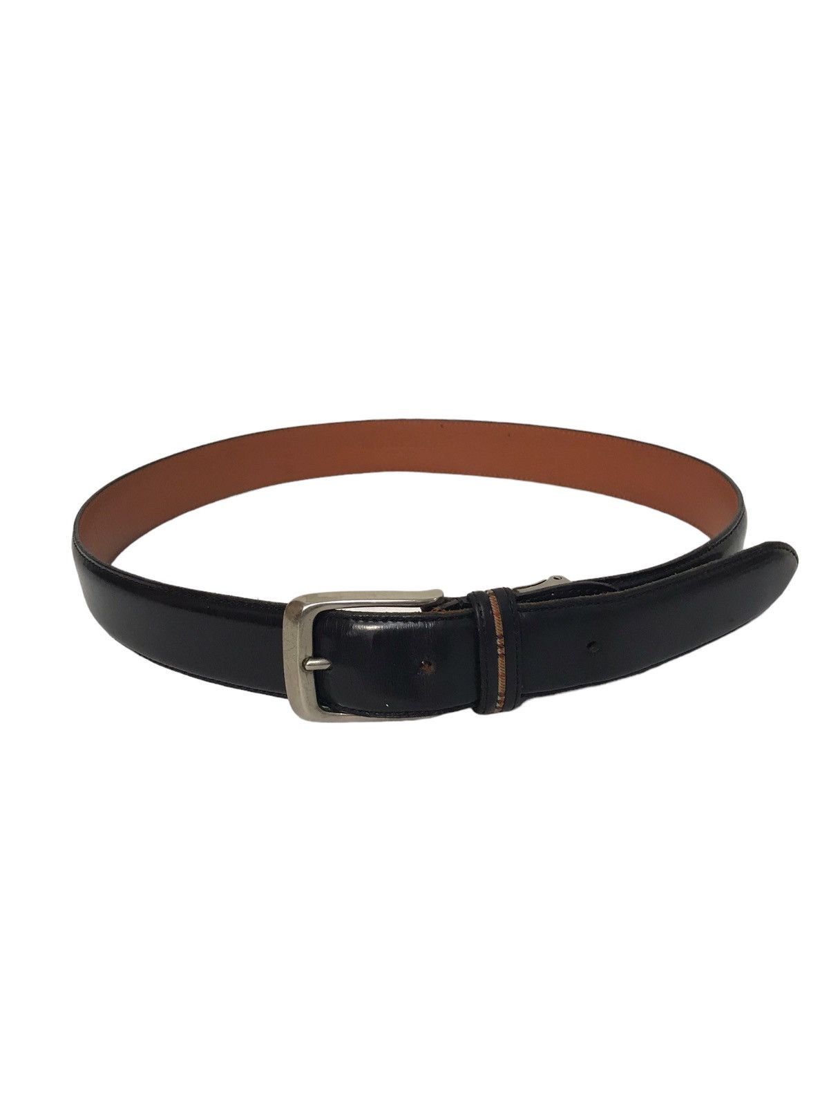 Burberry Burberrys of London Solid Brass Leather Belt Size 