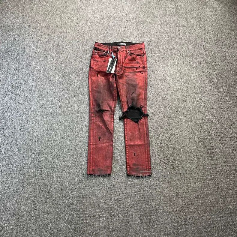 Amiri Amiri Size 29 Black and red jeans Size US 29 - 1 Thumbnail