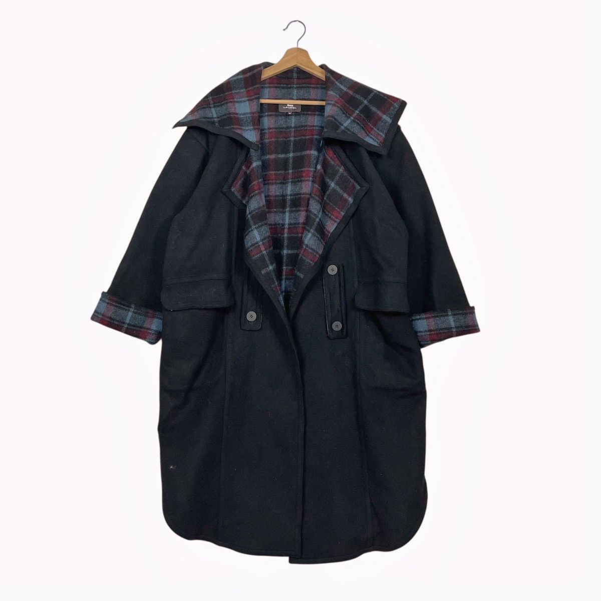 Lancel Lancel Paris Hooded Wool Coat Prominent Plaid Lining Size M / US 6-8 / IT 42-44 - 1 Thumbnail