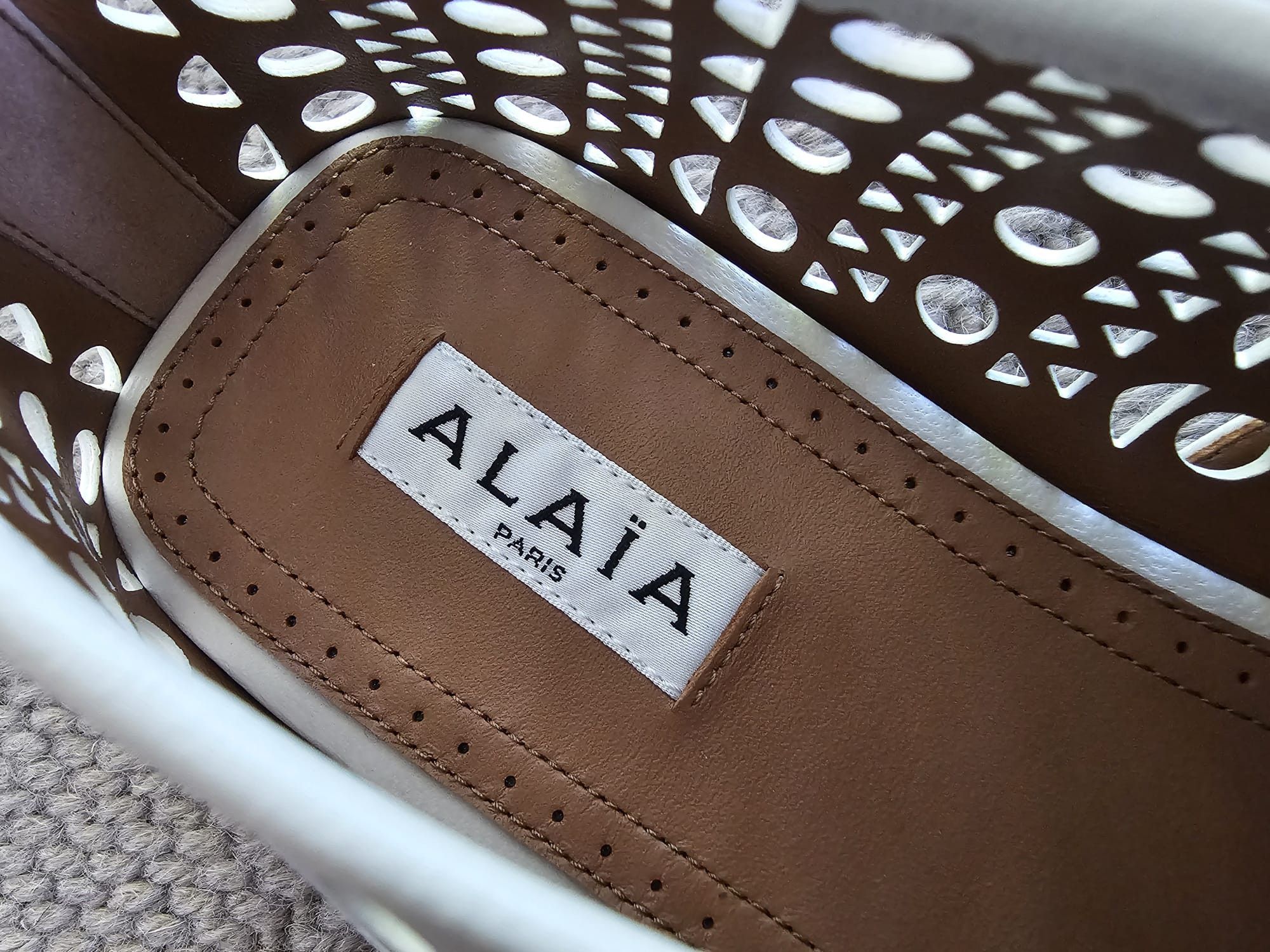 Alaia White Leather Ballet Flats, Women's (Size 9) — image 6 of 6