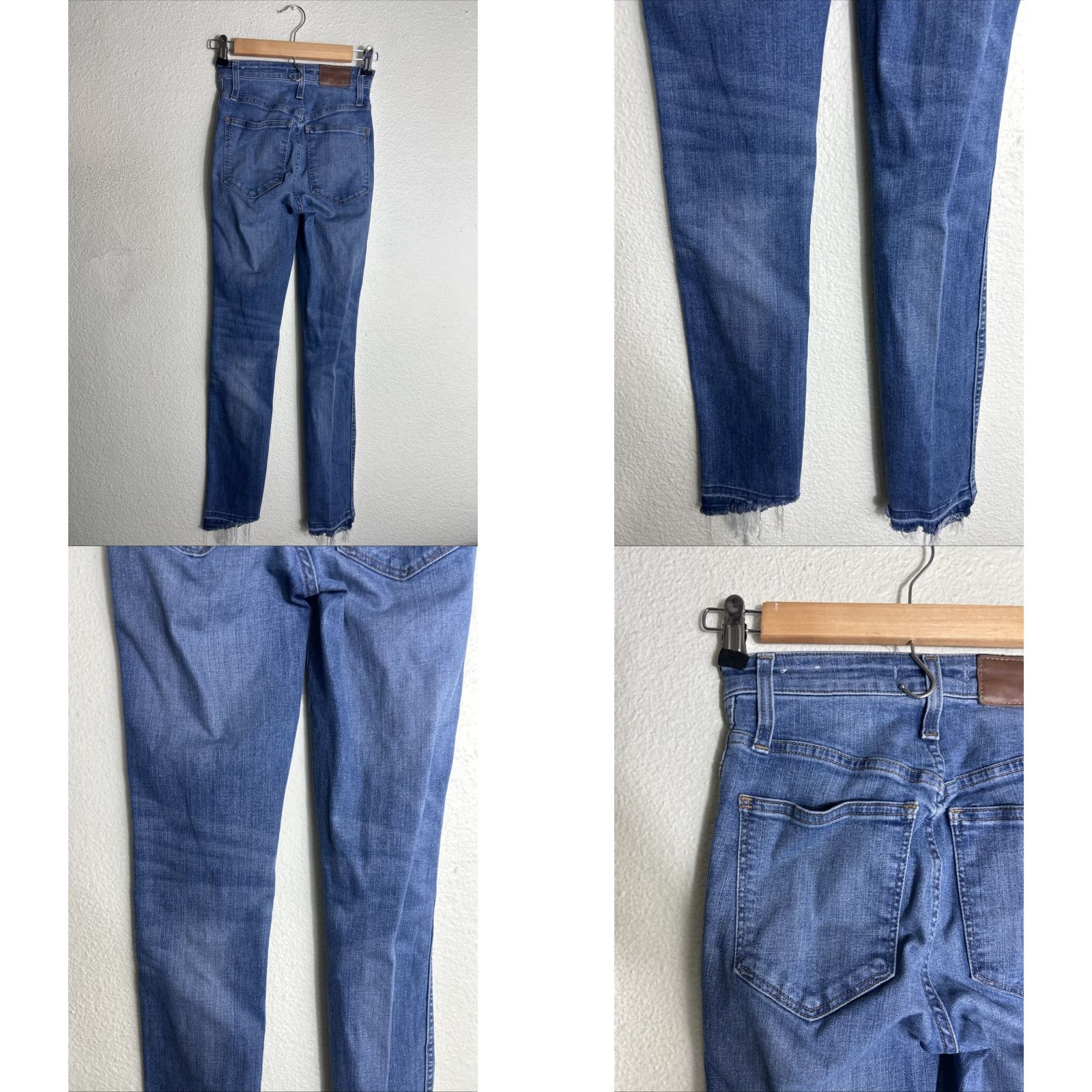 Madewell Madewell Curvy High Rise Skinny Jeans Size 23x28 Medium Wash Raw Hem Women Jeans Size 40" / US 18 - 8 Thumbnail