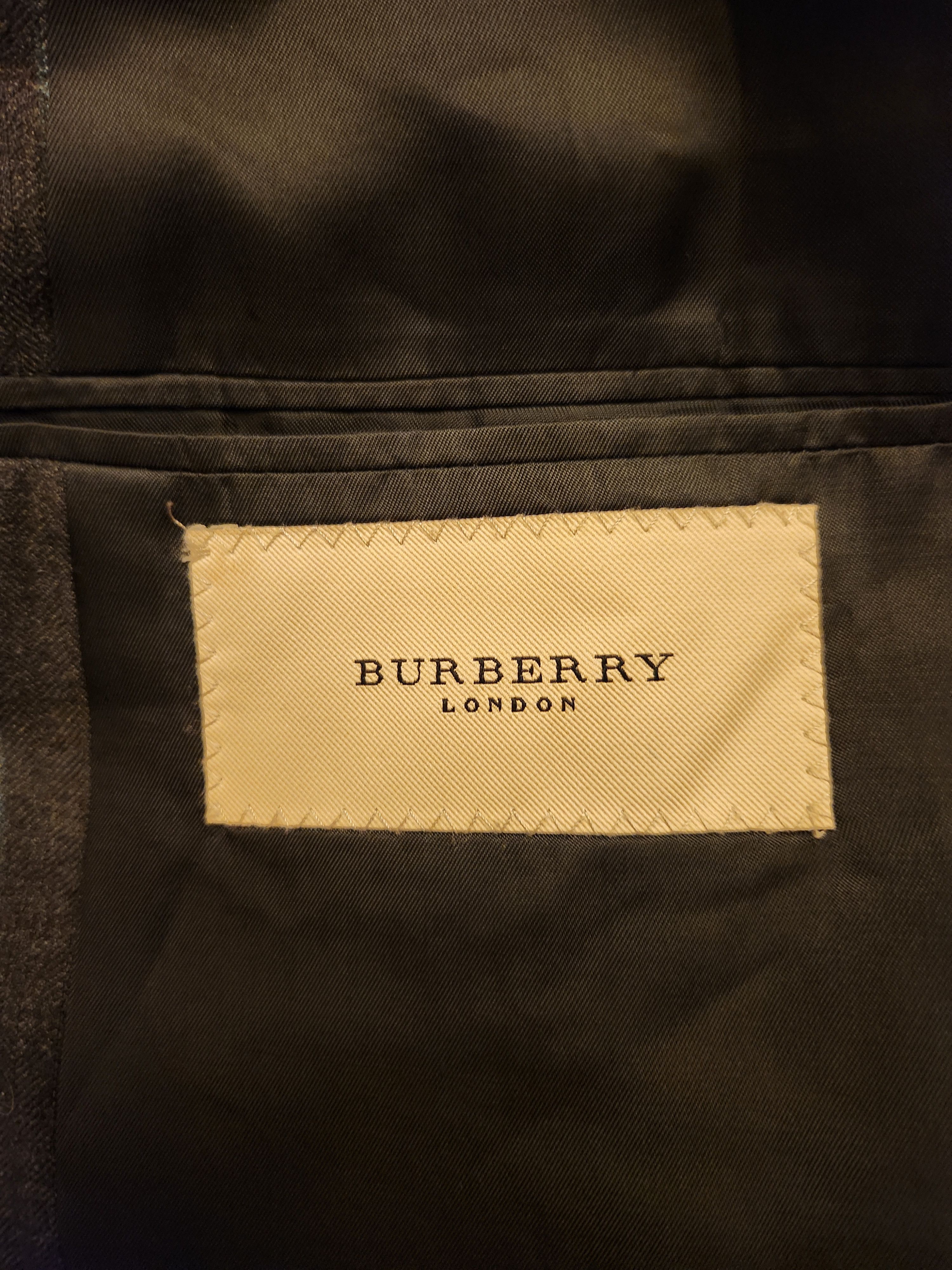 Burberry Men's 100% Wool Gray Pin Striped Designed Blazer Size 42L - 6 Thumbnail