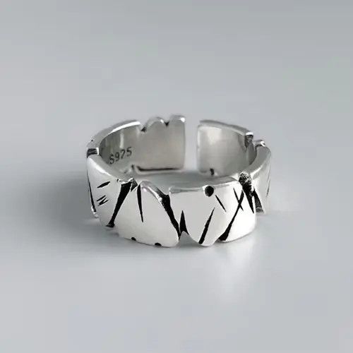 Japanese Brand NEW Distressed Metal Design Adjustable Ring Size ONE SIZE - 4 Thumbnail