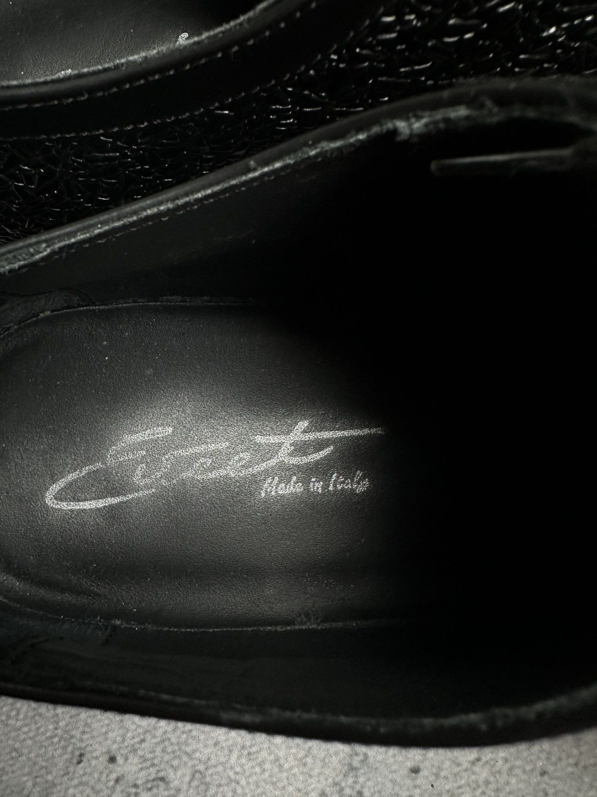 Genuine Leather Eveet Made in Italy Textured Black Derby Shoes Vero Cuoio Size US 9 / EU 42 - 15 Thumbnail
