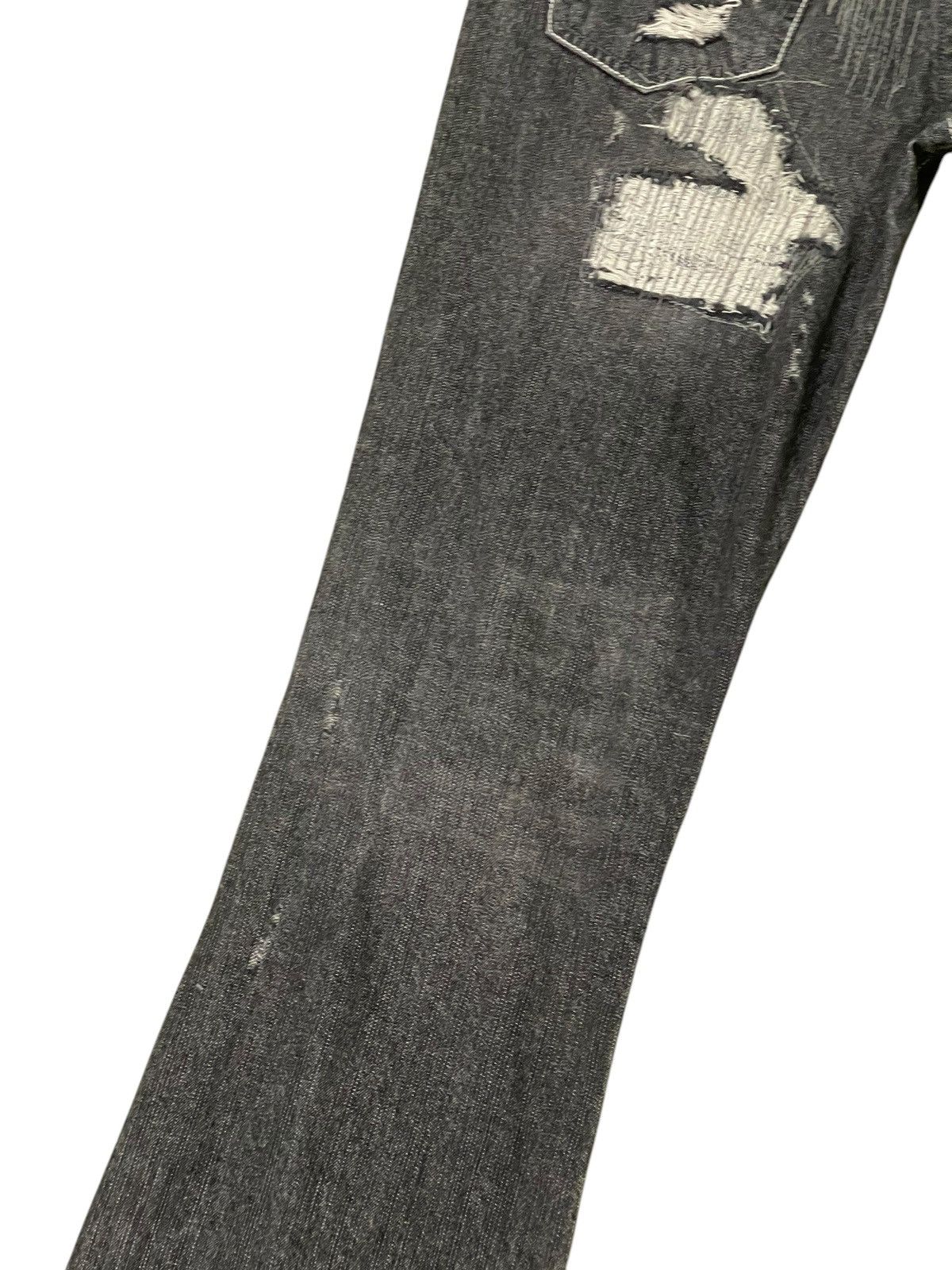 Japanese Brand Flare Jeans Sparkle Patchwork Low Rise Boot Cut 1🟦3 Size US 29 - 17 Thumbnail