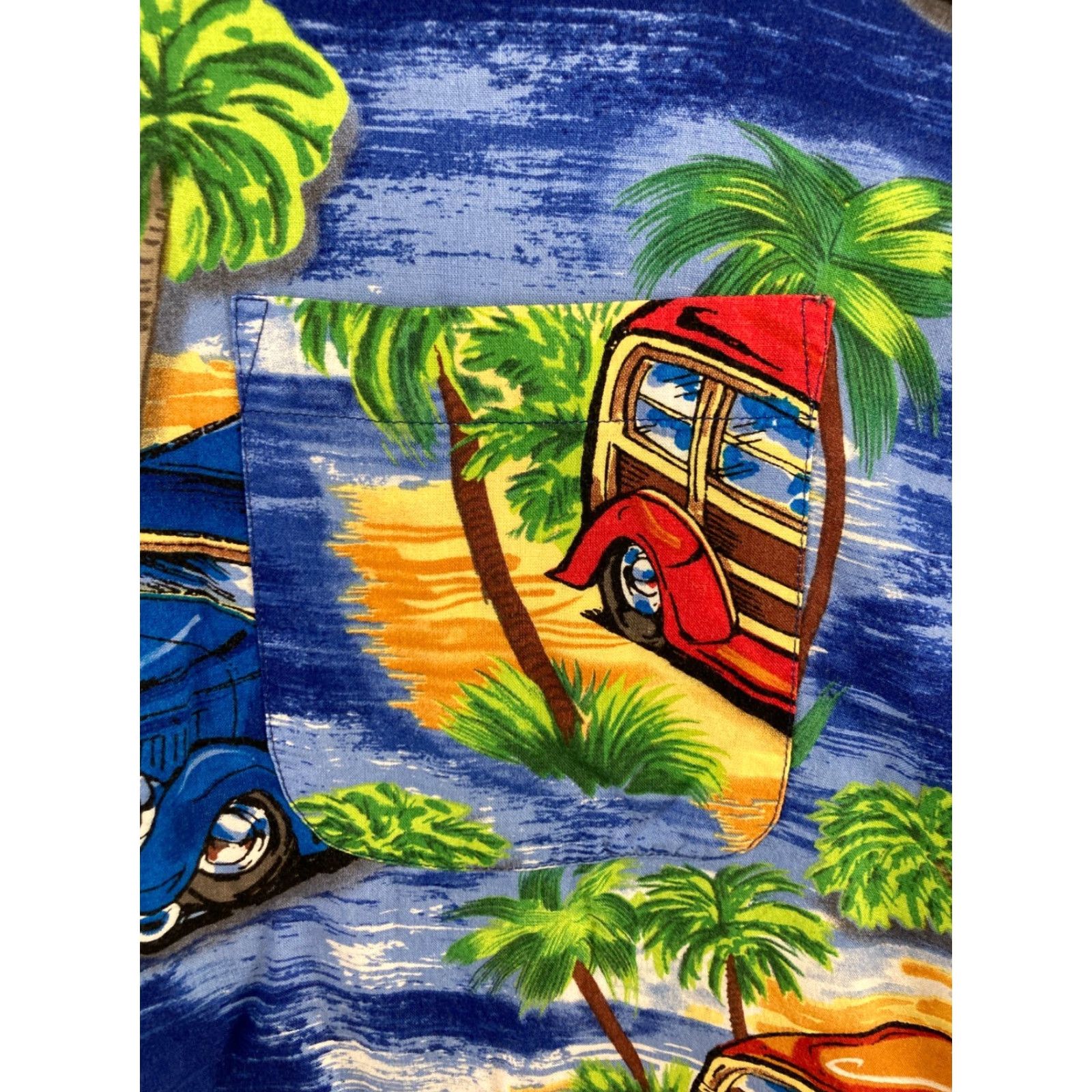 Vintage Pineapple Connection Mens Hawaiian Shirt L Adult Large Palm Tree Vintage Blue Button-Up Short Sleeve Casual Shirt Size US L / EU 52-54 / 3 - 4 Thumbnail
