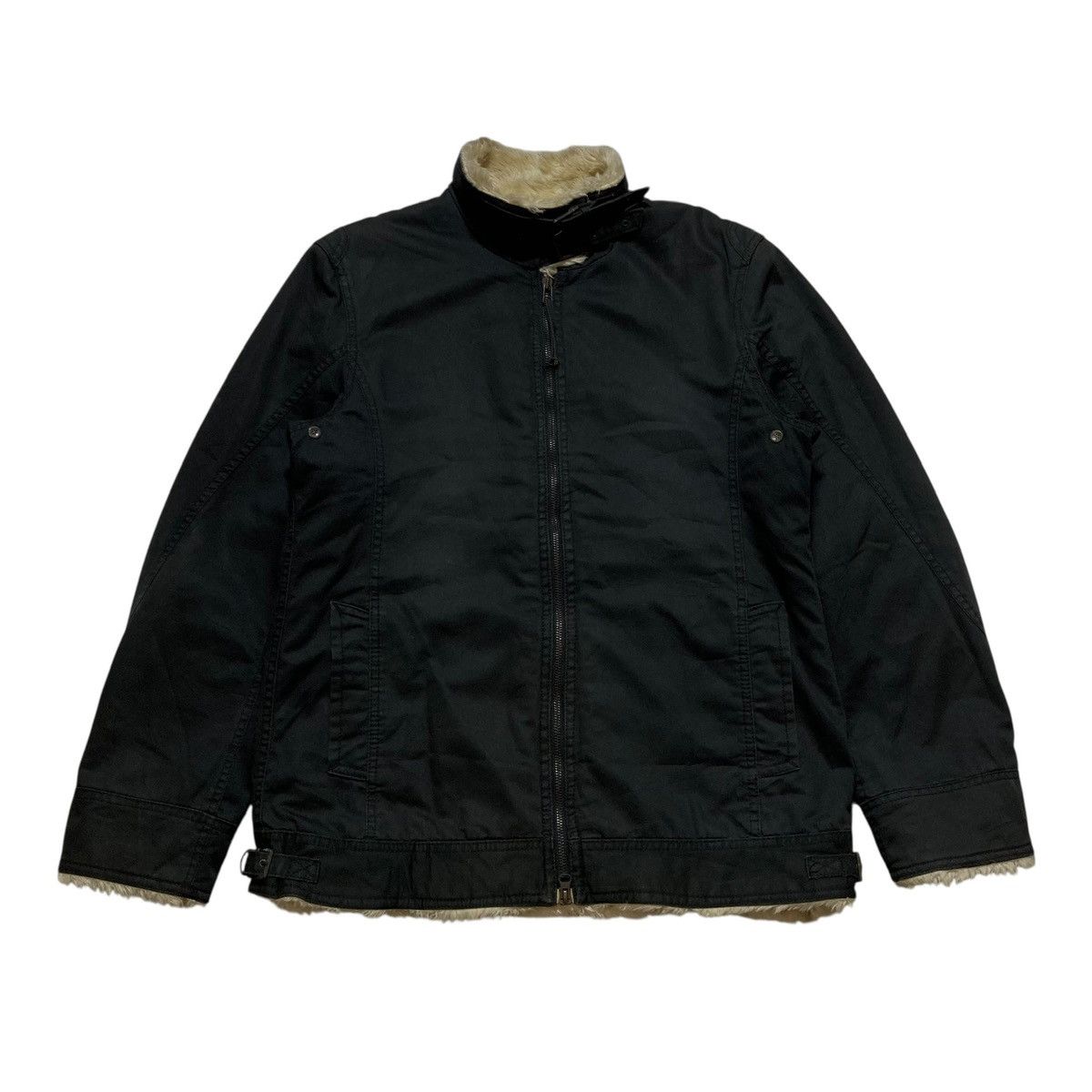 NICOLE CLUB FOR MEN - Fur Double Zipper Jacket Vkei Japanese
