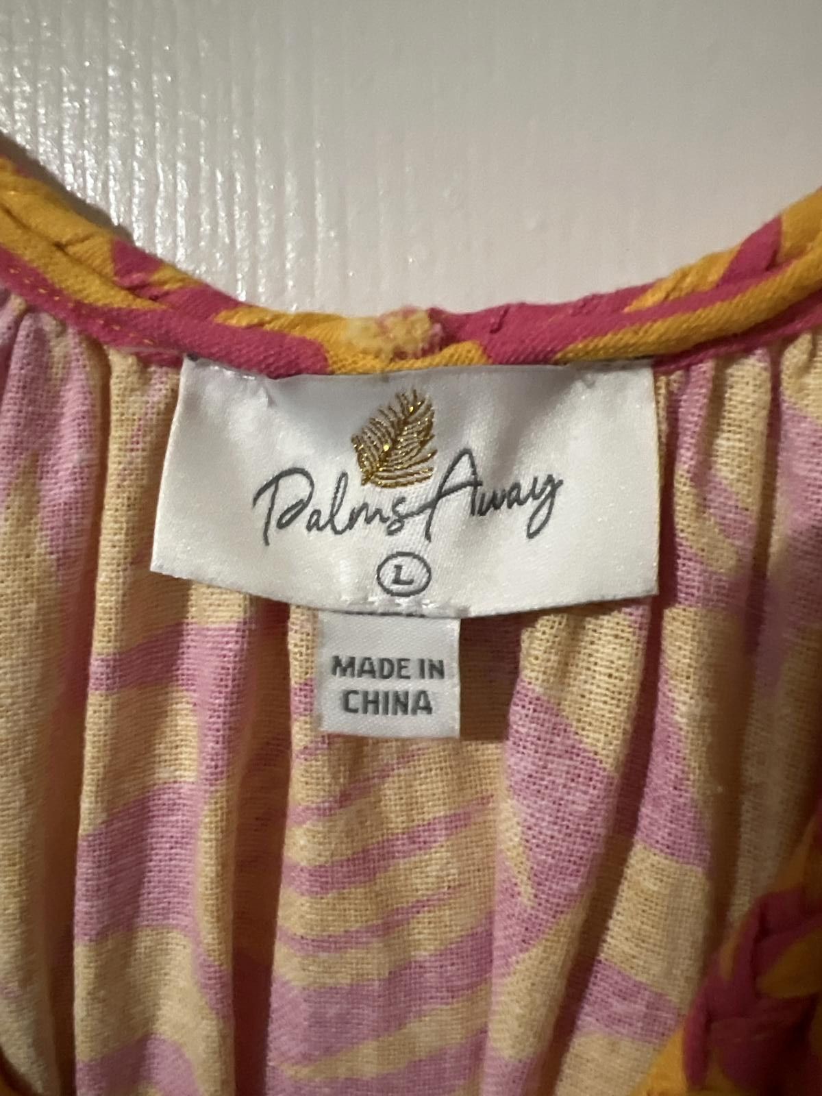 Other Palms away Sleeveless Maxi Dress Yellow and Pink Leafprint L Size L / US 10 / IT 46 - 6 Thumbnail
