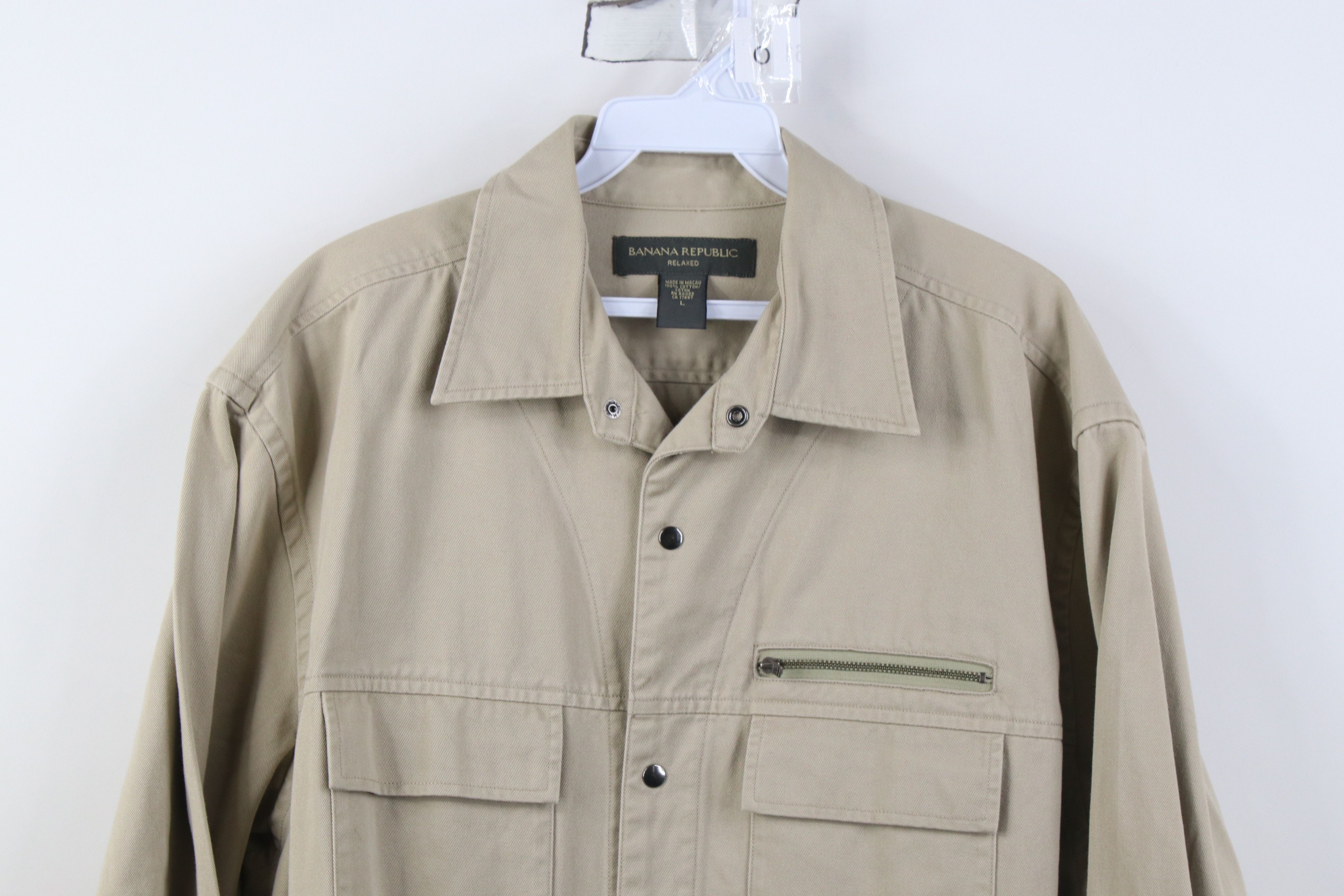 Banana Republic Vintage Y2K 2002 Banana Republic Snap Button Shirt Jacket Size US L / EU 52-54 / 3 - 2 Thumbnail