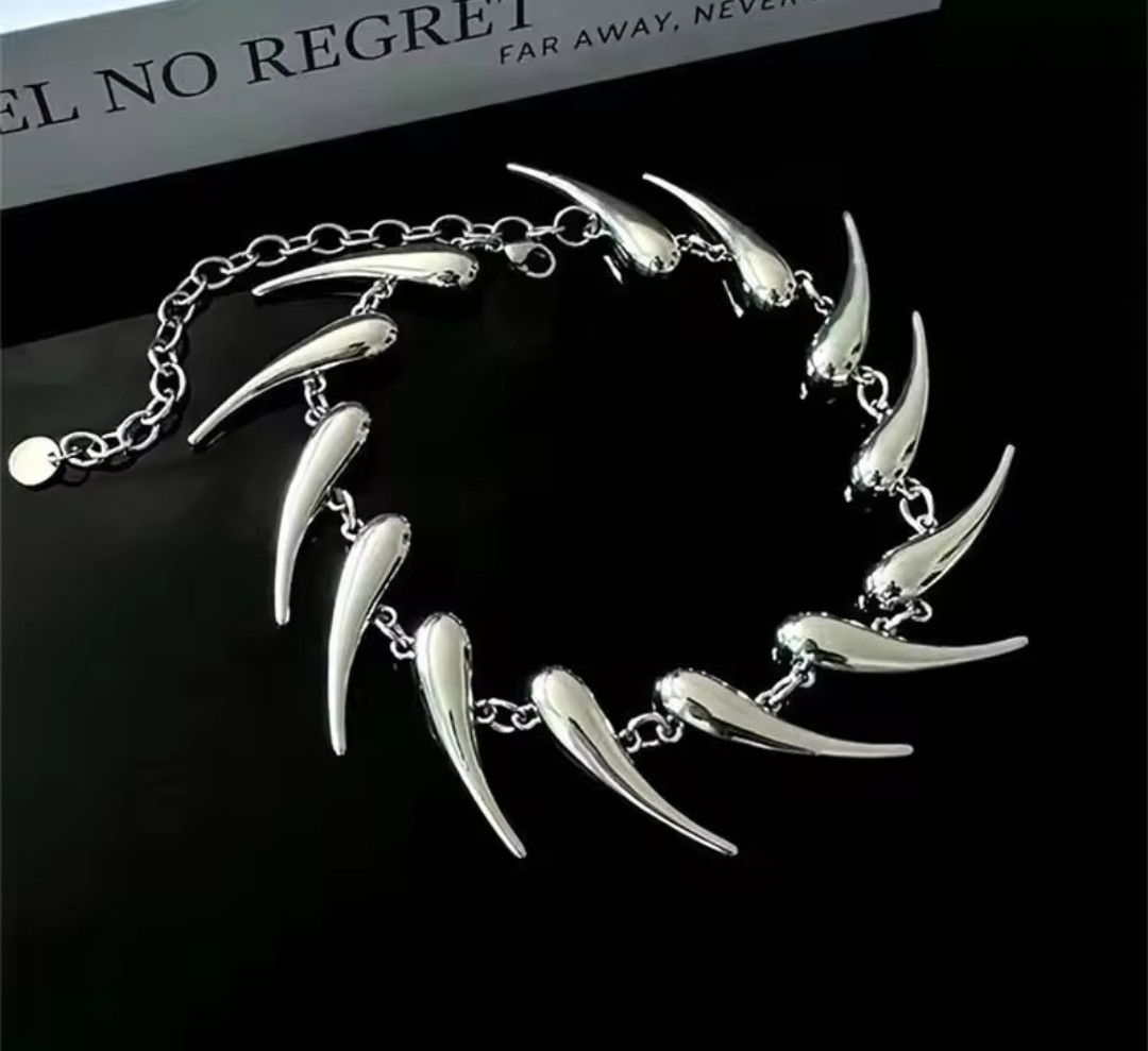 Jewelry Rivet chain choker necklace water drop Size ONE SIZE - 5 Thumbnail