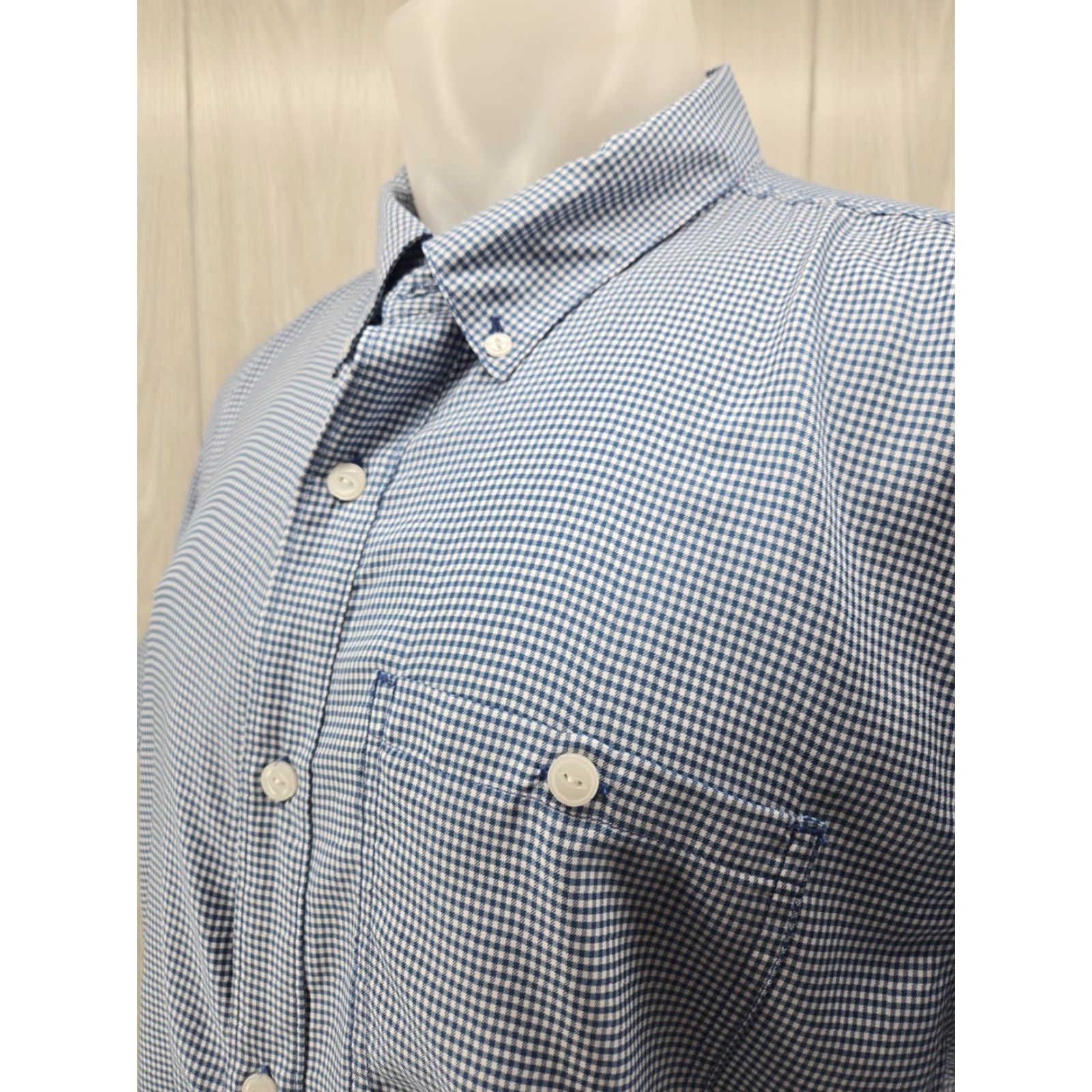 Mountain Khakis VINTAGE Mountain Khakis Blue Checker Polyester Short Sleeve Button Up Shirt XL Classic Shirt Mens Blue Checker 90s Outdoor Fashion Size US XL / EU 56 / 4 - 5 Thumbnail