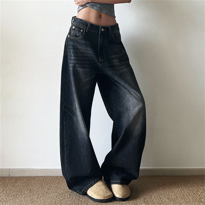 Japanese Brand American street washed distressed wide-leg jeans for men Size US 32 / EU 48 - 3 Thumbnail