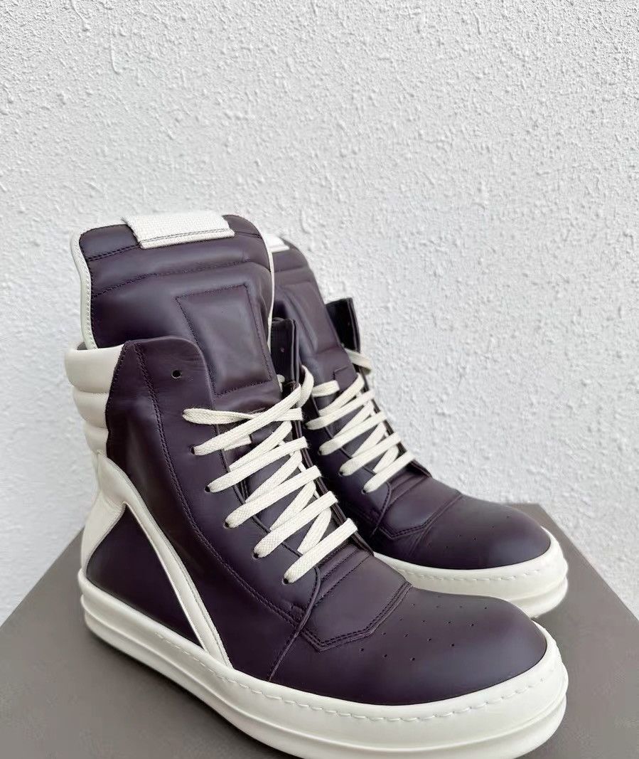 Rick Owens Rick Owens Geobasket purple & white leather limited edition Size US 9 / IT 39 - 3 Thumbnail
