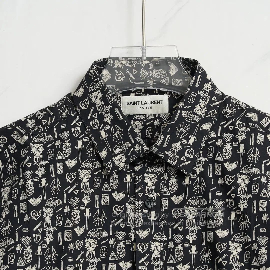 Saint Laurent Paris Saint Laurent Men's Patterned Print Shirt. Size US M / EU 48-50 / 2 - 2 Thumbnail