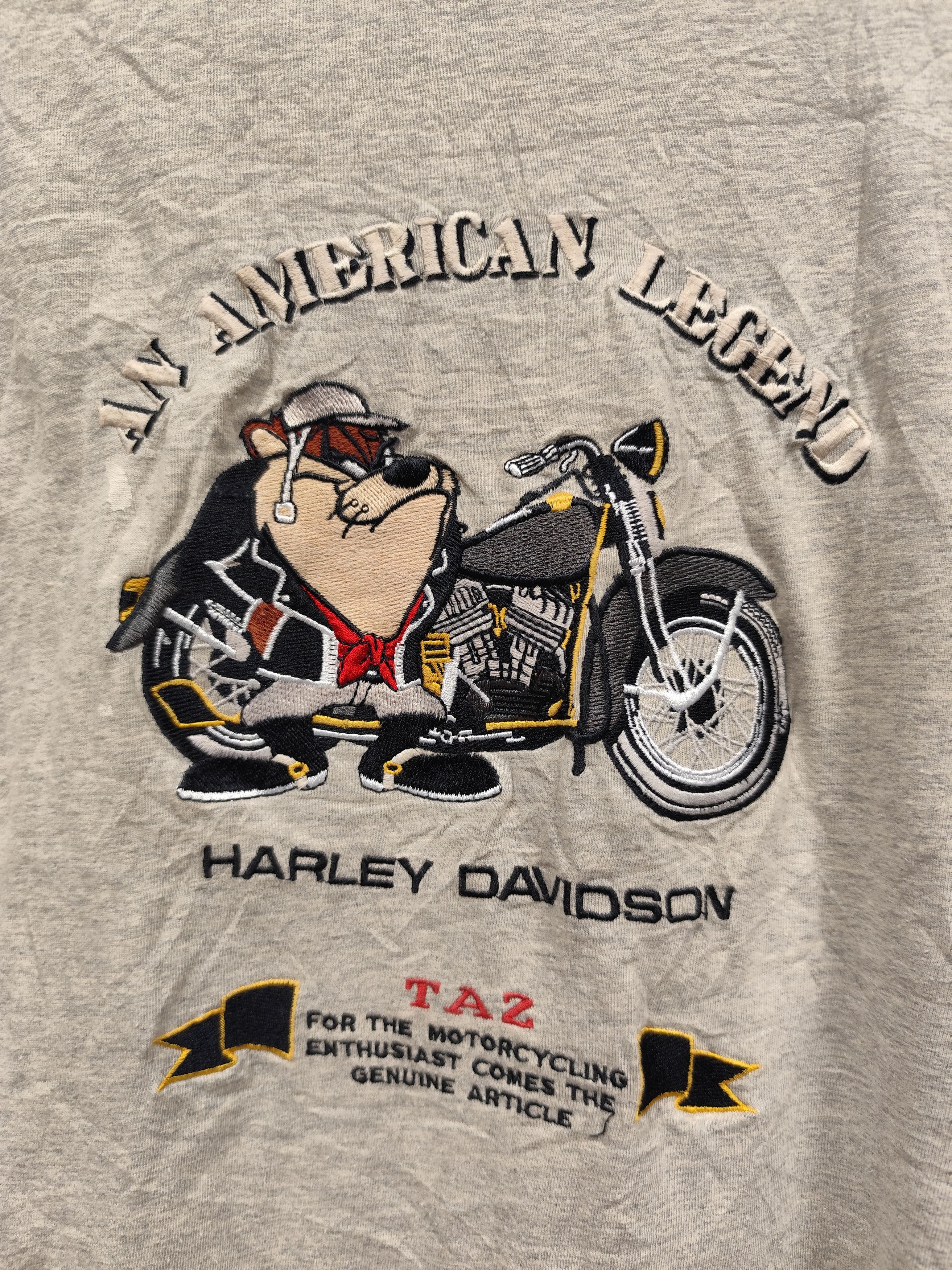 Harley Davidson × Vintage × Warner Bros Vintage 1993 t shirt taz an american legend harley davidson Size US XL / EU 56 / 4 - 2 Thumbnail
