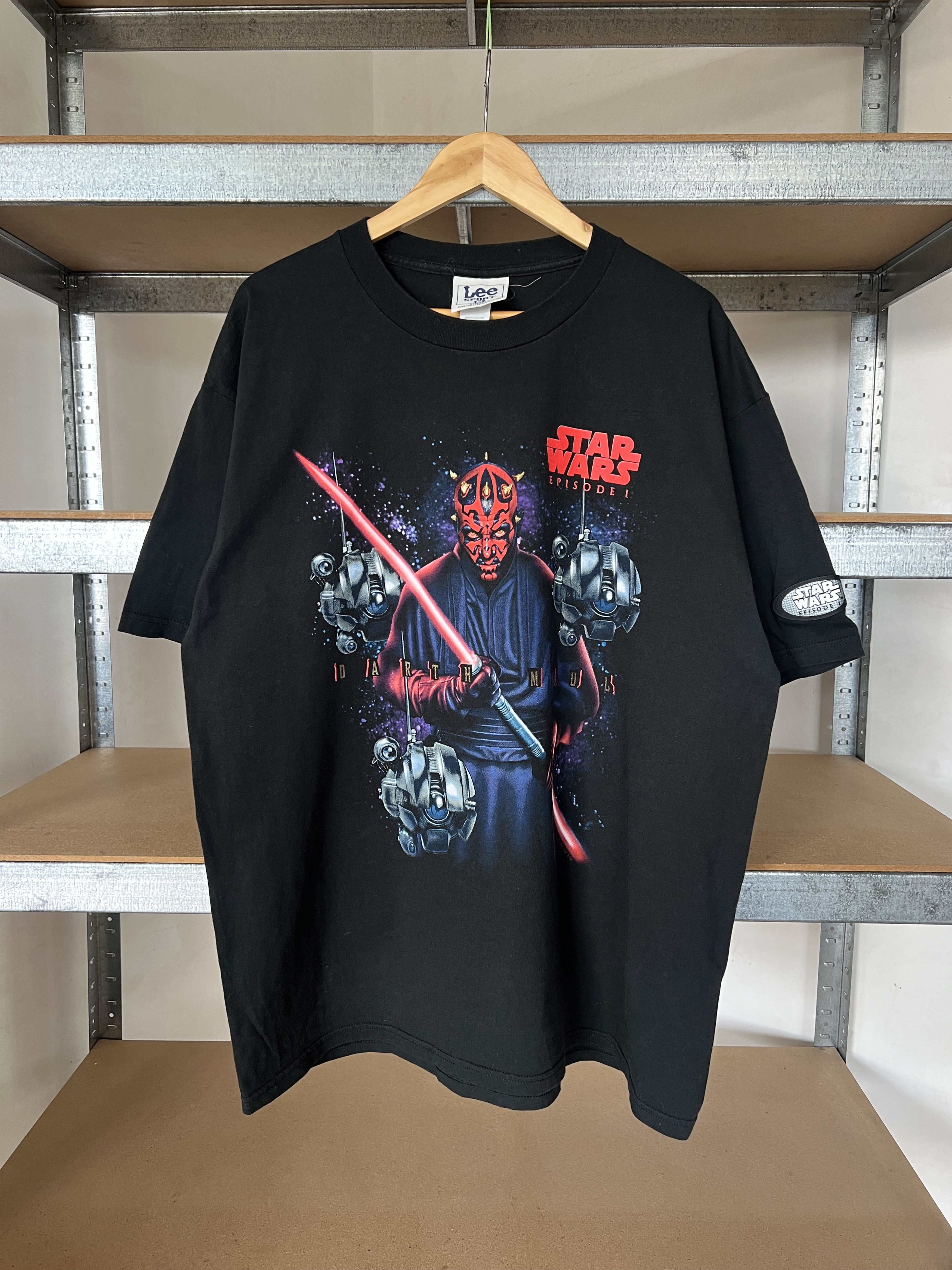 image of Star Wars 90's Vintage Darth Maul Episode 1 Movie Tee in Black, Men's (Size XL)