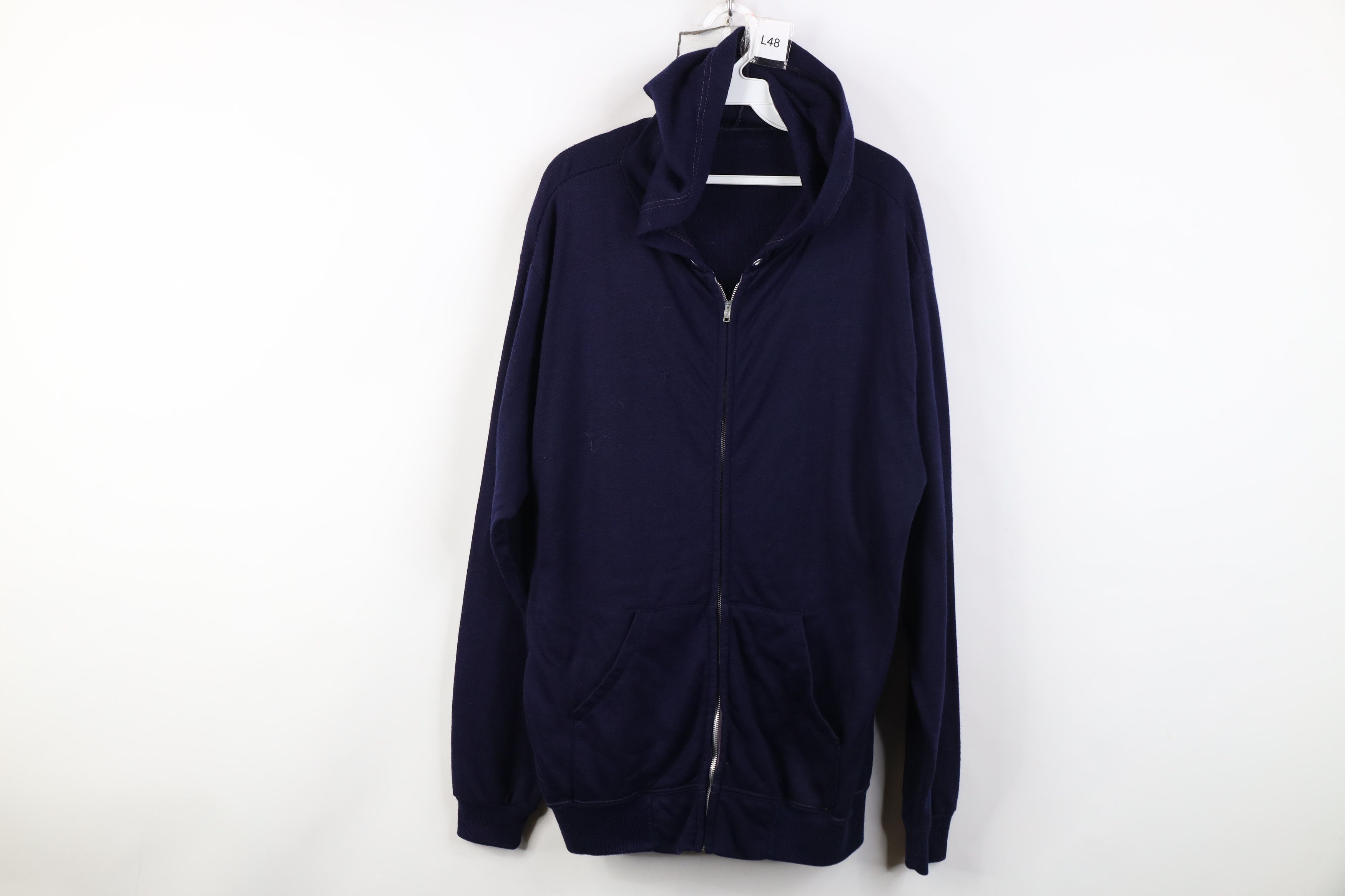Vintage Vintage 70s Streetwear Thin Full Zip Hoodie Sweatshirt USA Size US XL / EU 56 / 4 - 1 Thumbnail