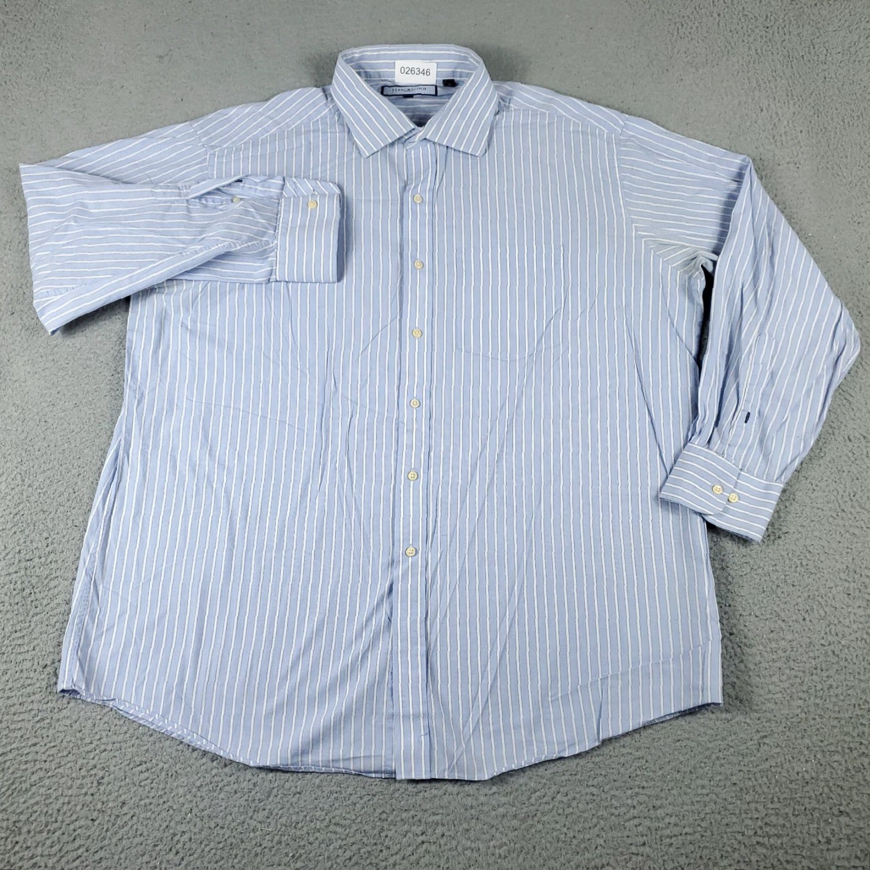 Tommy Hilfiger Tommy Hilfiger Shirt Mens XL Blue White Striped Button-Up Long Sleeve Size US XL / EU 56 / 4 - 2 Thumbnail