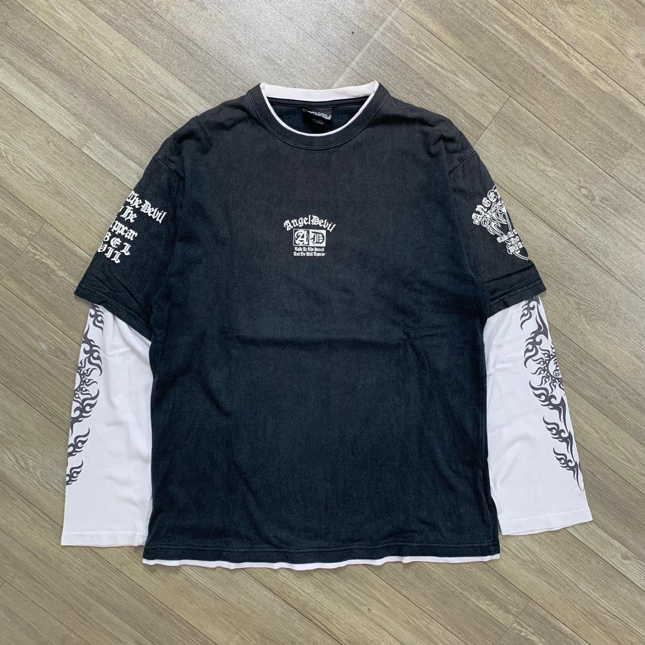 If Six Was Nine × Japanese Brand × Le Grande Bleu (L.G.B.) Y2K Angel Devil Dragon Double Layerd Tee Size US L / EU 52-54 / 3 - 3 Thumbnail
