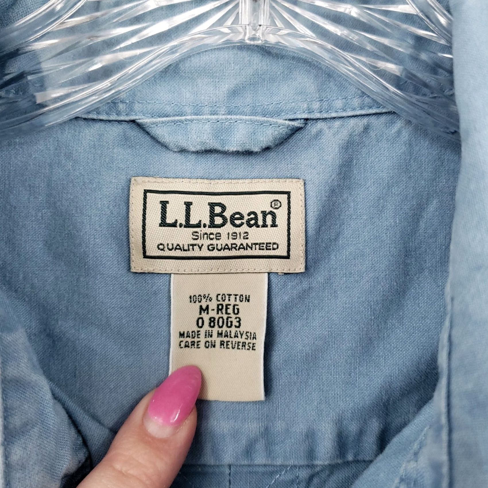 Vintage L.L. Bean Button-Up Shirt Mens M Blue Front Hill Farms Long Sleeve Collared Size US M / EU 48-50 / 2 - 6 Thumbnail