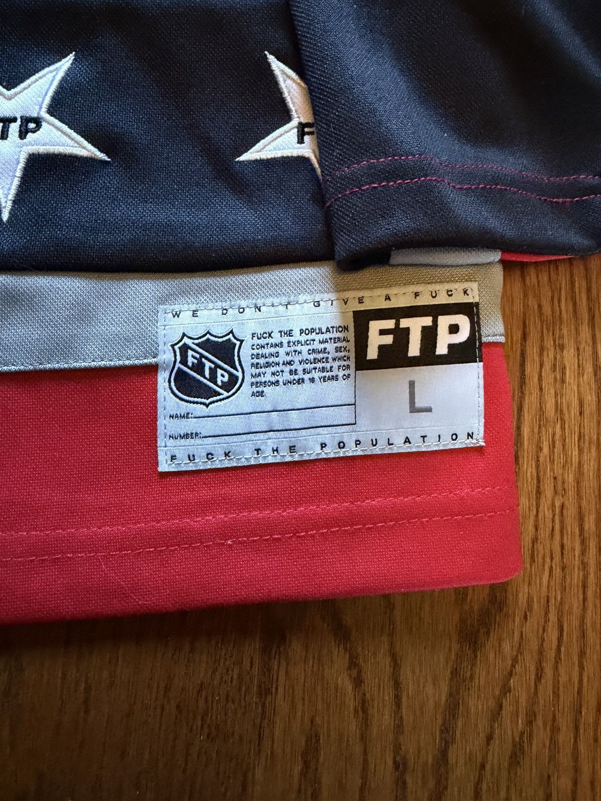 Fuck The Population FTP HOCKEY JERSEY Size US L / EU 52-54 / 3 - 3 Thumbnail