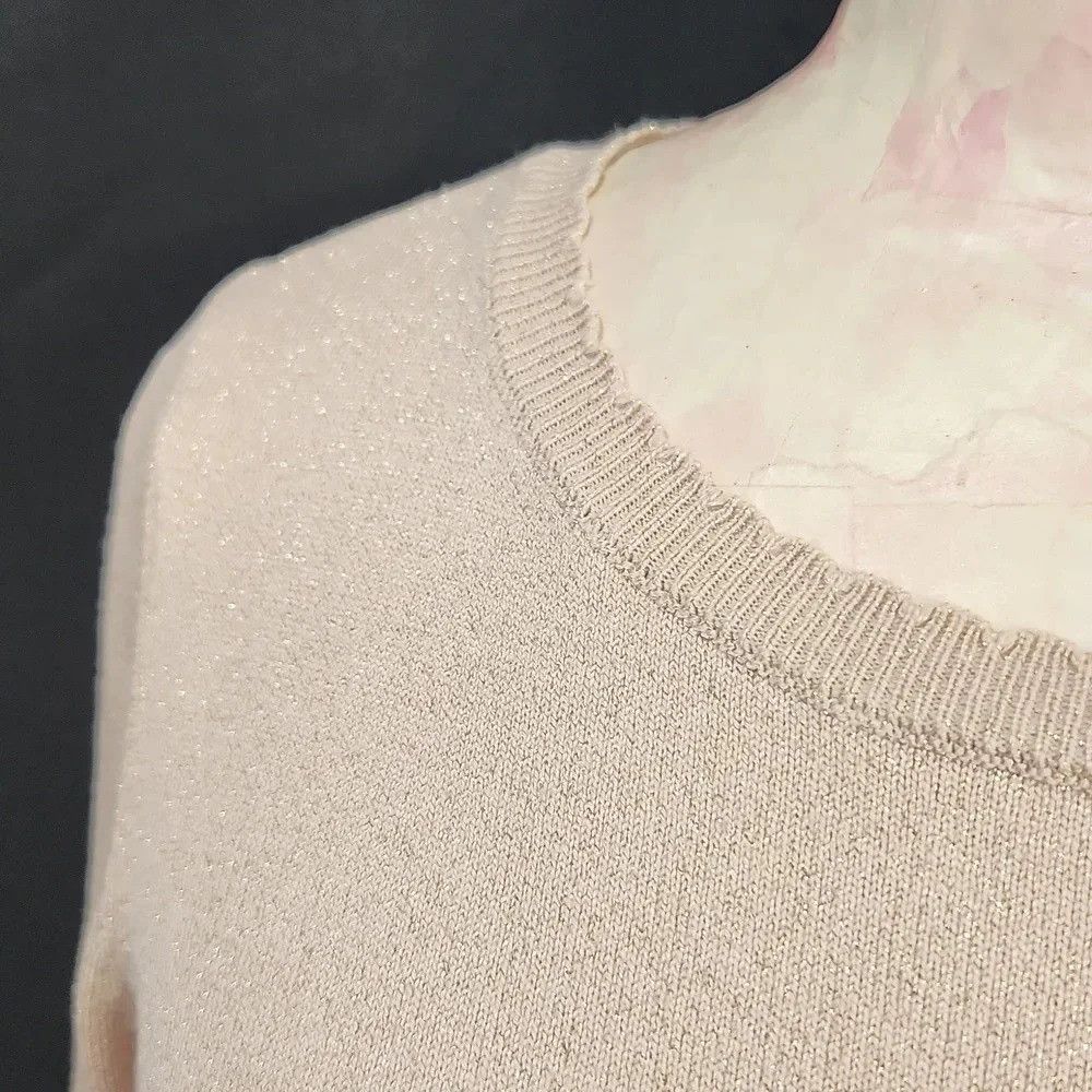 Karl Lagerfeld Karl Lagerfeld Ruffle Sleeve Metallic Sweater Size S / US 4 / IT 40 - 3 Thumbnail