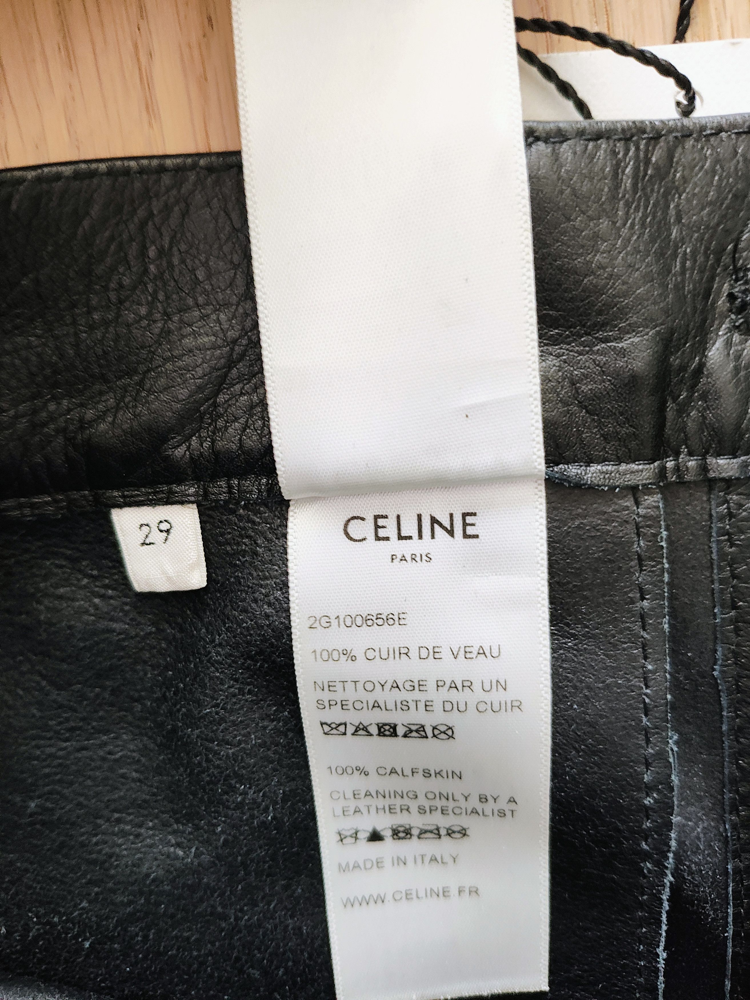 Celine × Hedi Slimane Soft Leather Pants (Made in Italy) - Black - 29 US Size US 29 - 4 Thumbnail