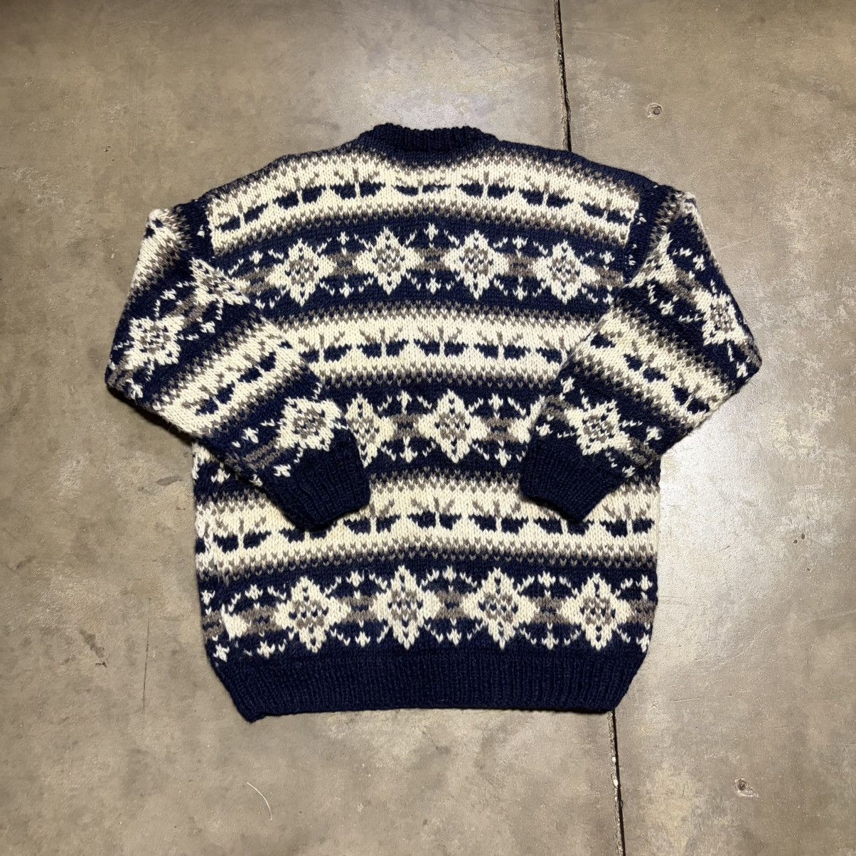 Vintage Vintage Wool Cardigan Sweater Fair Isle Nordic Chunky Knit Size US XL / EU 56 / 4 - 9 Thumbnail