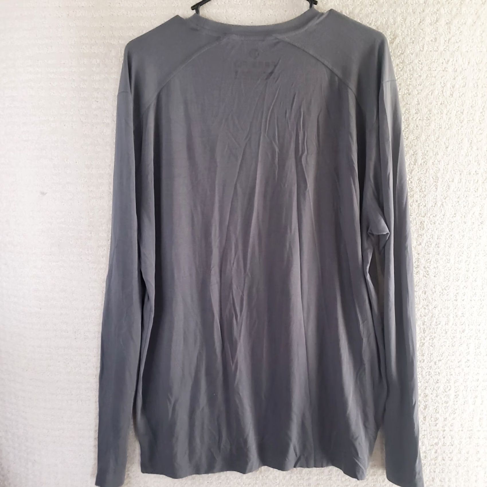 Vintage Free Fly T-Shirt Long Sleeve Mens L Gray Solid Bamboo Polyester Blend Performance Casual Shirt Size US L / EU 52-54 / 3 - 5 Thumbnail