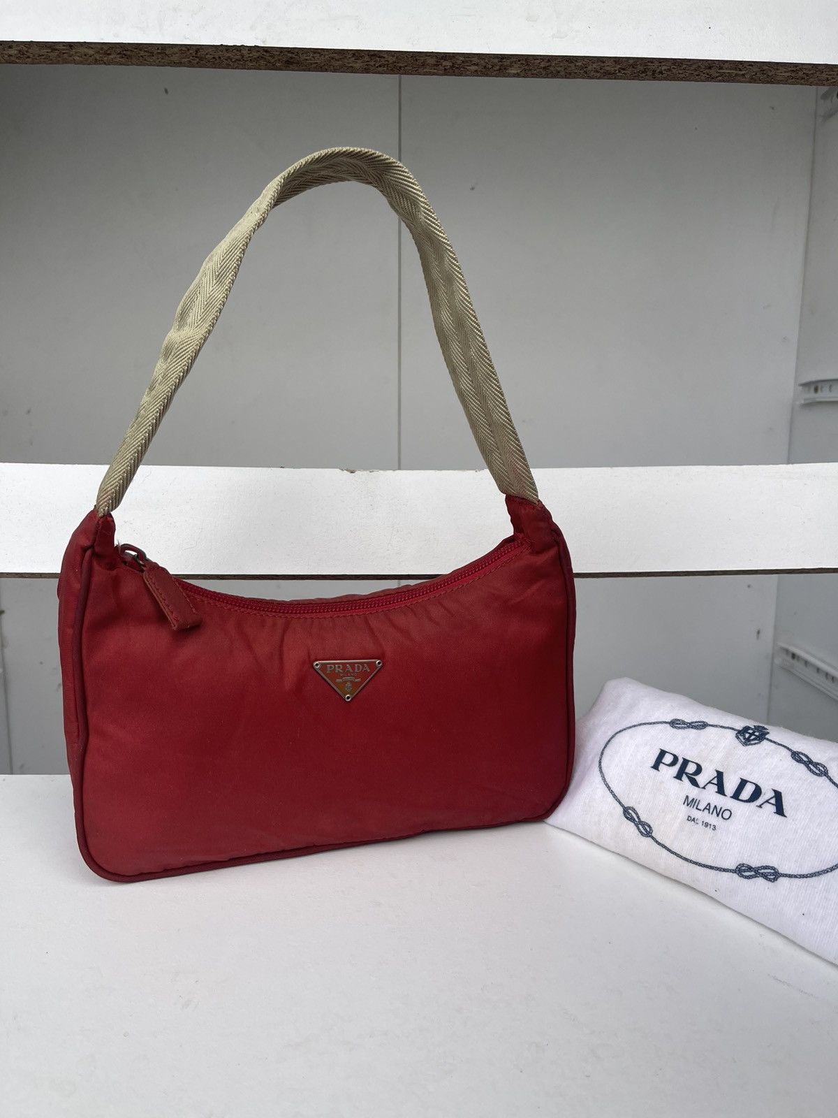Prada VINTAGE PRADA TESSUTO SMALL HOBO BAG Size ONE SIZE - 11 Thumbnail