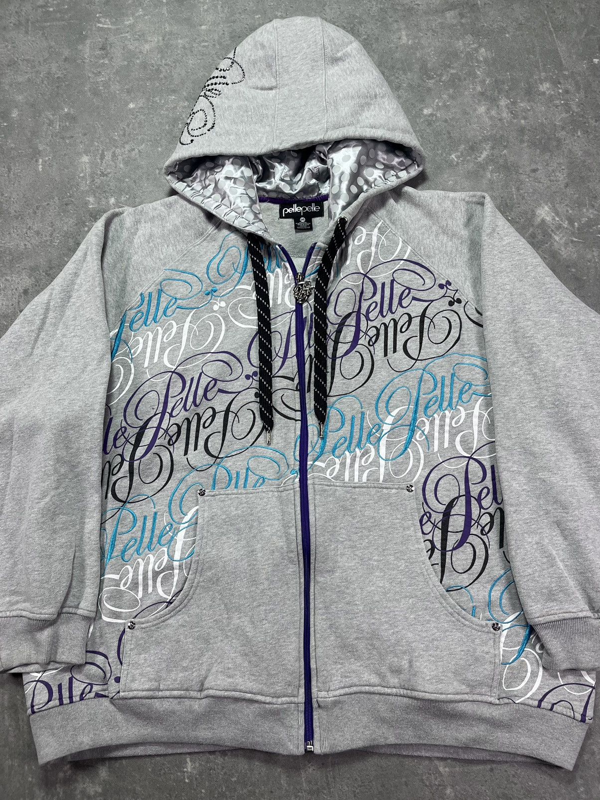 Pelle Pelle Pelle Pelle Multilogo Printed Embroidered Baggy Zip Hoodie Size US XXL / EU 58 / 5 - 8 Thumbnail