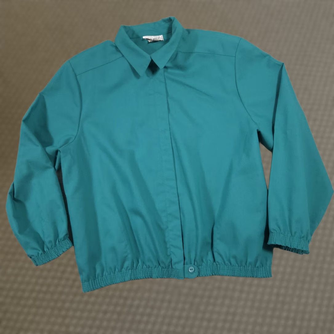 Vintage VINTAGE Devon Jacket Women's 14 Green Lightweight Long Sleeve Full Zip Shoulder Pads Size XL / US 12-14 / IT 48-50 - 1 Thumbnail
