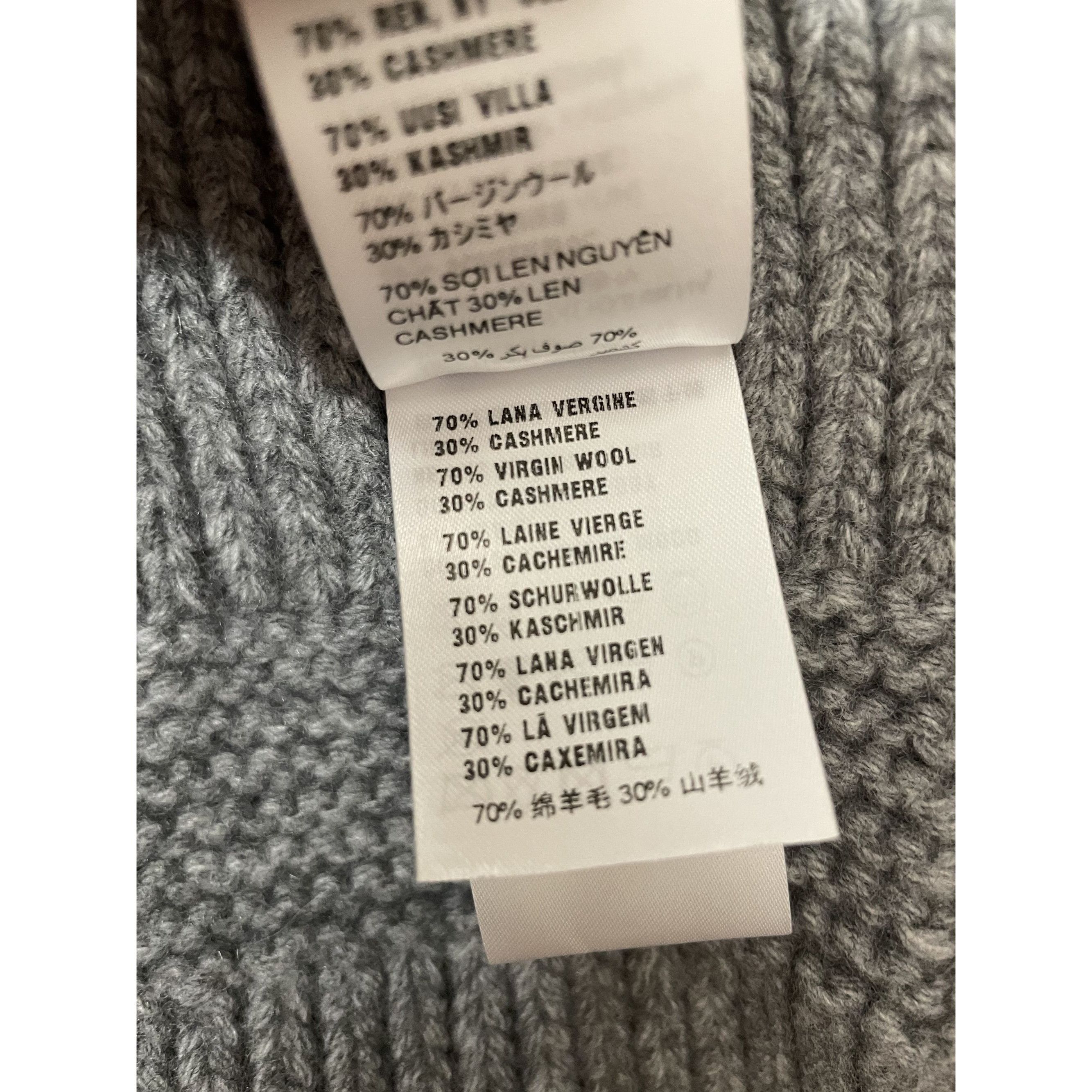 Miu Miu Miu Miu Gray Ribbed Knit Wool & Cashmere Scarf Made In Italy Size ONE SIZE - 5 Thumbnail